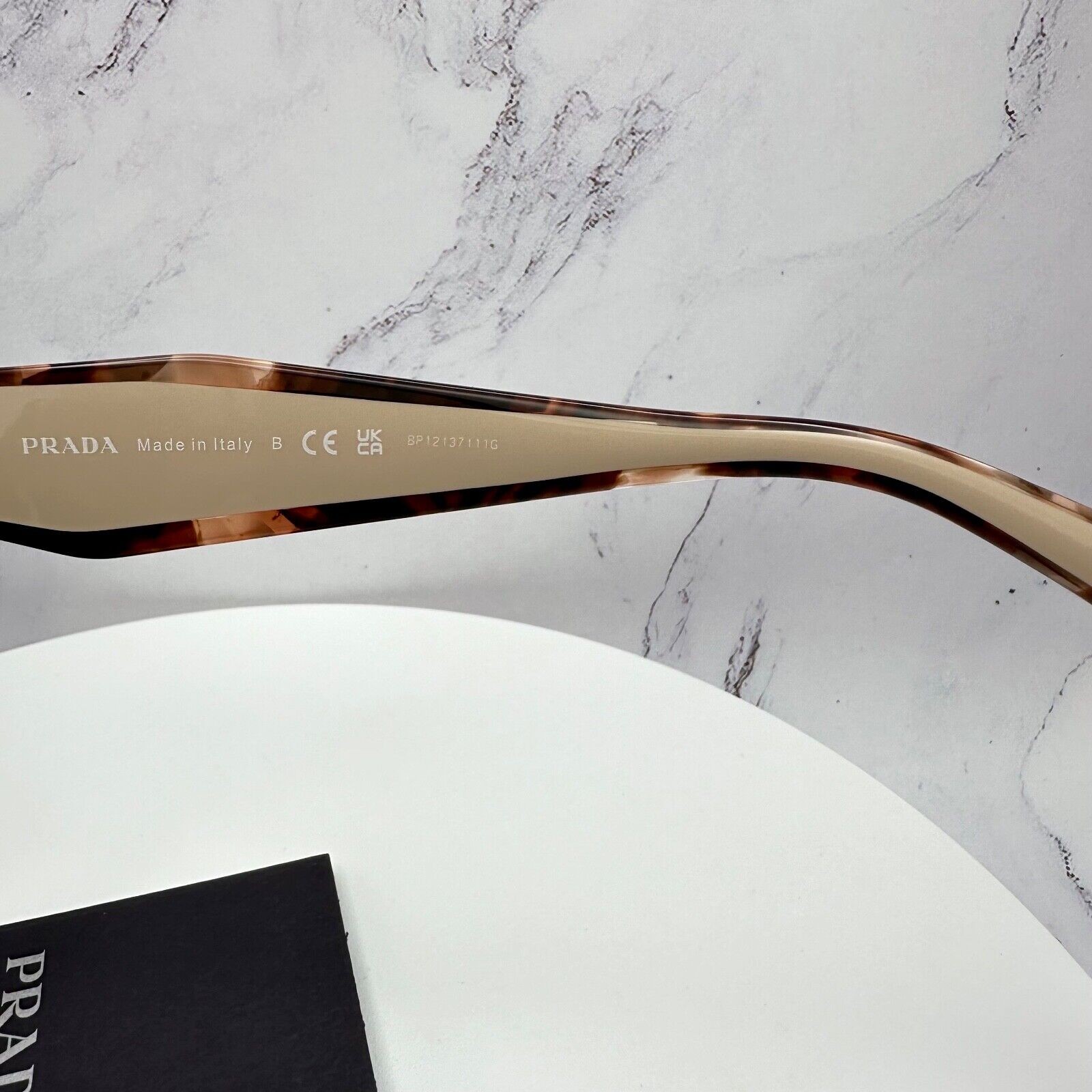 PRADA Sunglasses Brown PR 15WS 01R0A6 Square Womens Beige Tortoise Gold