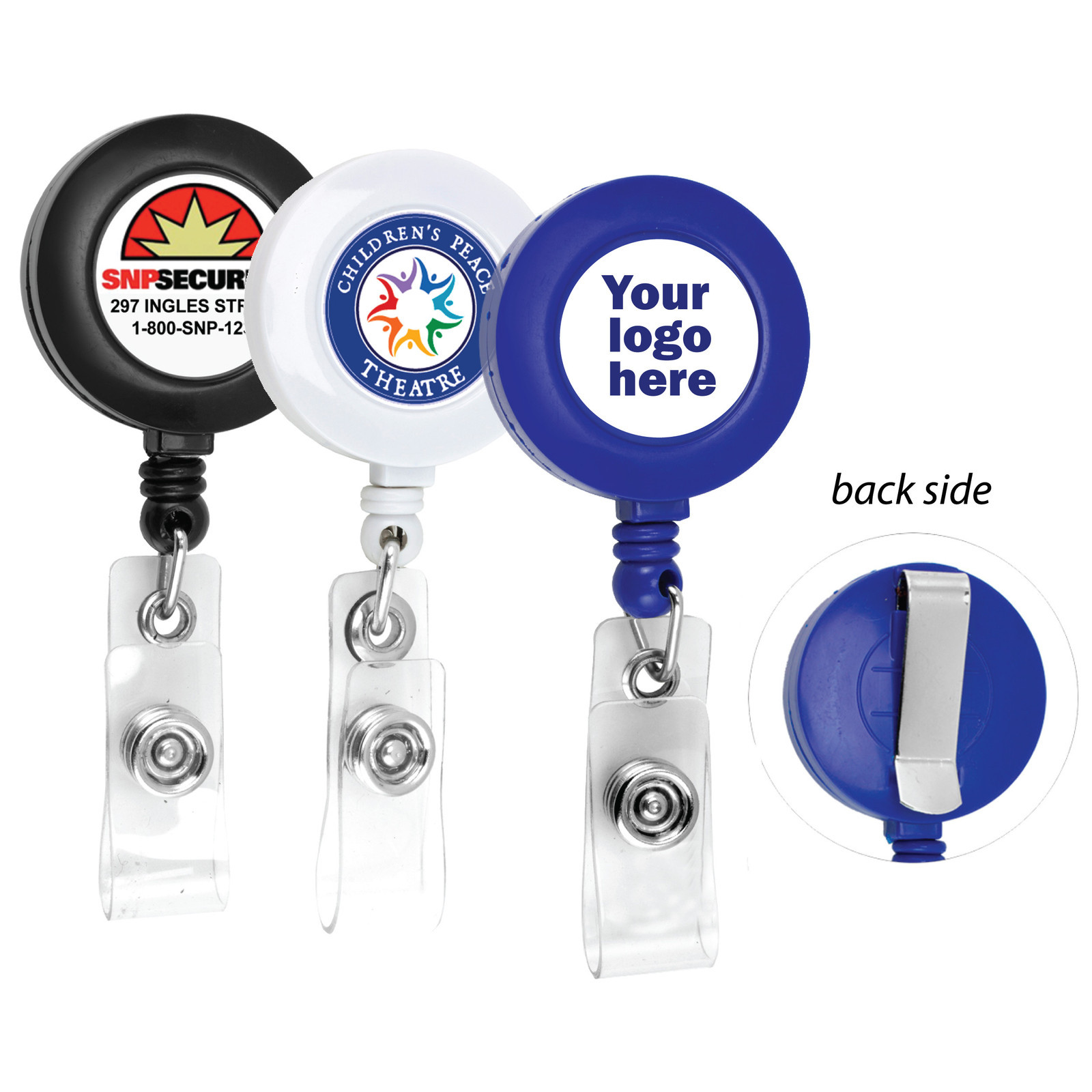 5 PCS CUSTOMIZE RETRACTABLE ID BADGE REEL WITH YOUR LOGO FULL COLOR ID BADGES