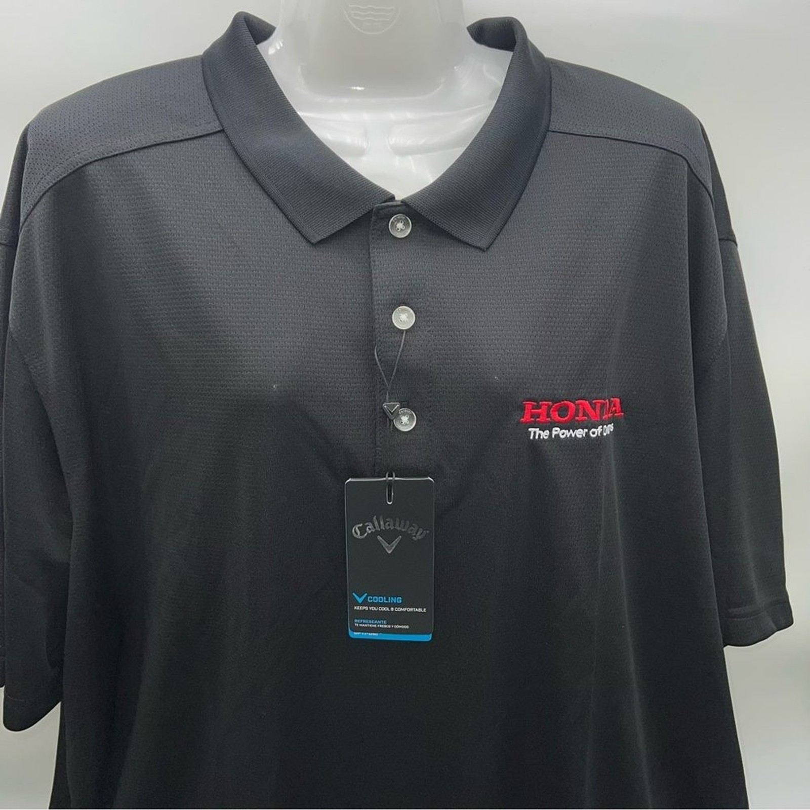 Callaway Opti-Dri Cooling Black Polo Shirt with Red Logo- Size XXL