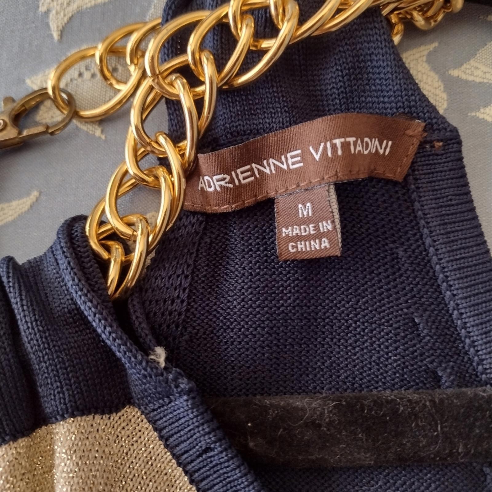 Navy and Gold Chevron Stripe Sweater Tank