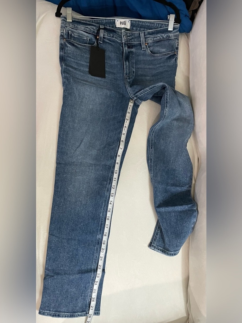 PAIGE Amber NWT Mid Rise Straight Ankle Tapestry Blue Jeans Size 30