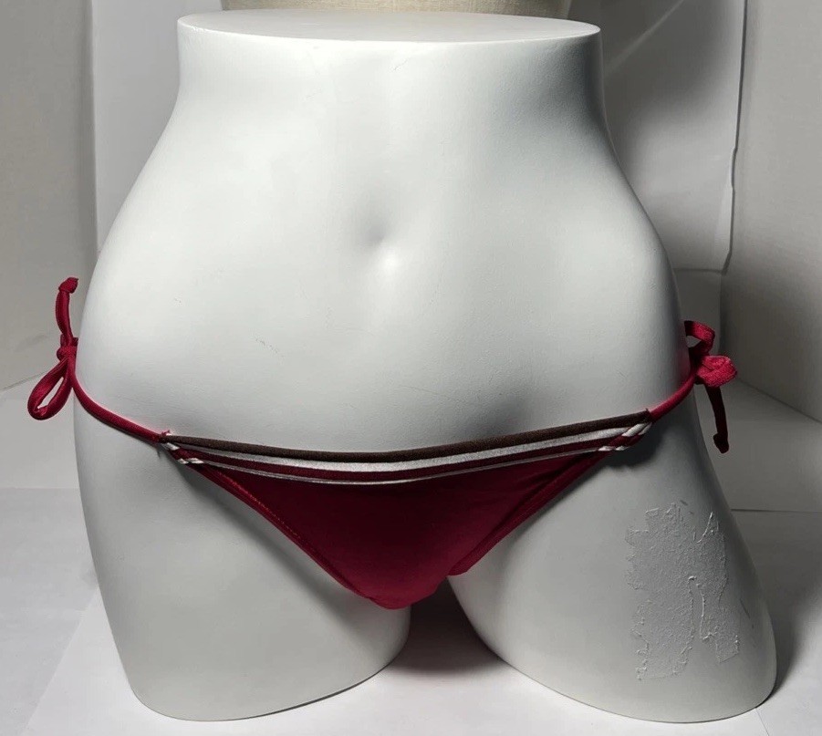 Ahlens Tempo Bikini Pinks Stripes Original Tag Europe Sweden Size 40 NOS 1980s