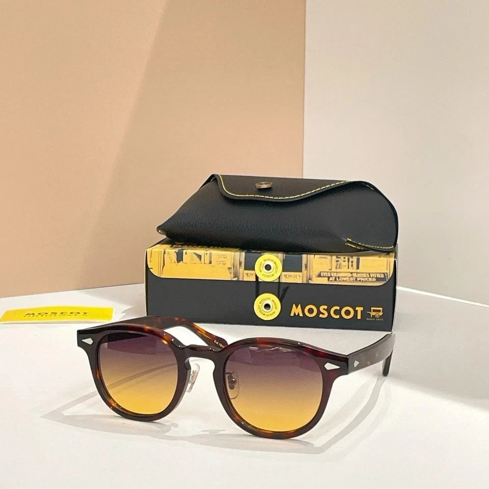 Moscot Lemtosh Tortoise Frame Brown Yellow Gradient Lens Sunglasses Handmade