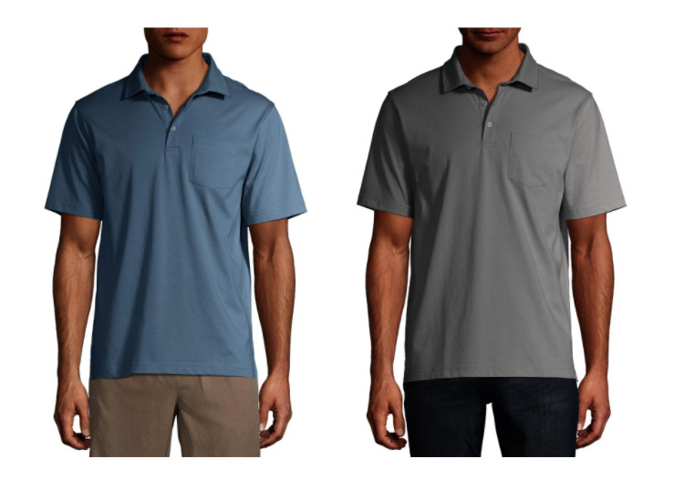 George Men’s Jersey Polo Shirts Size S-M Gray/Light Blue Cotton Lot of 2