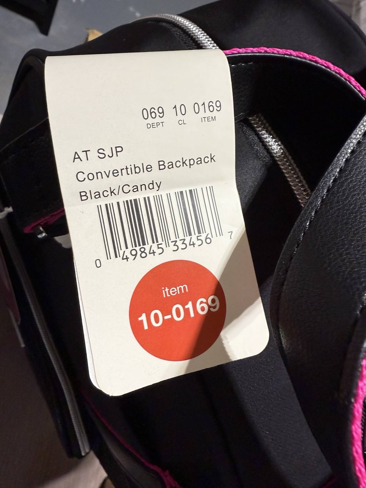 Sarah Jessica Parker 16″ RFID Convertible Laptop Backpack – Black/Candy