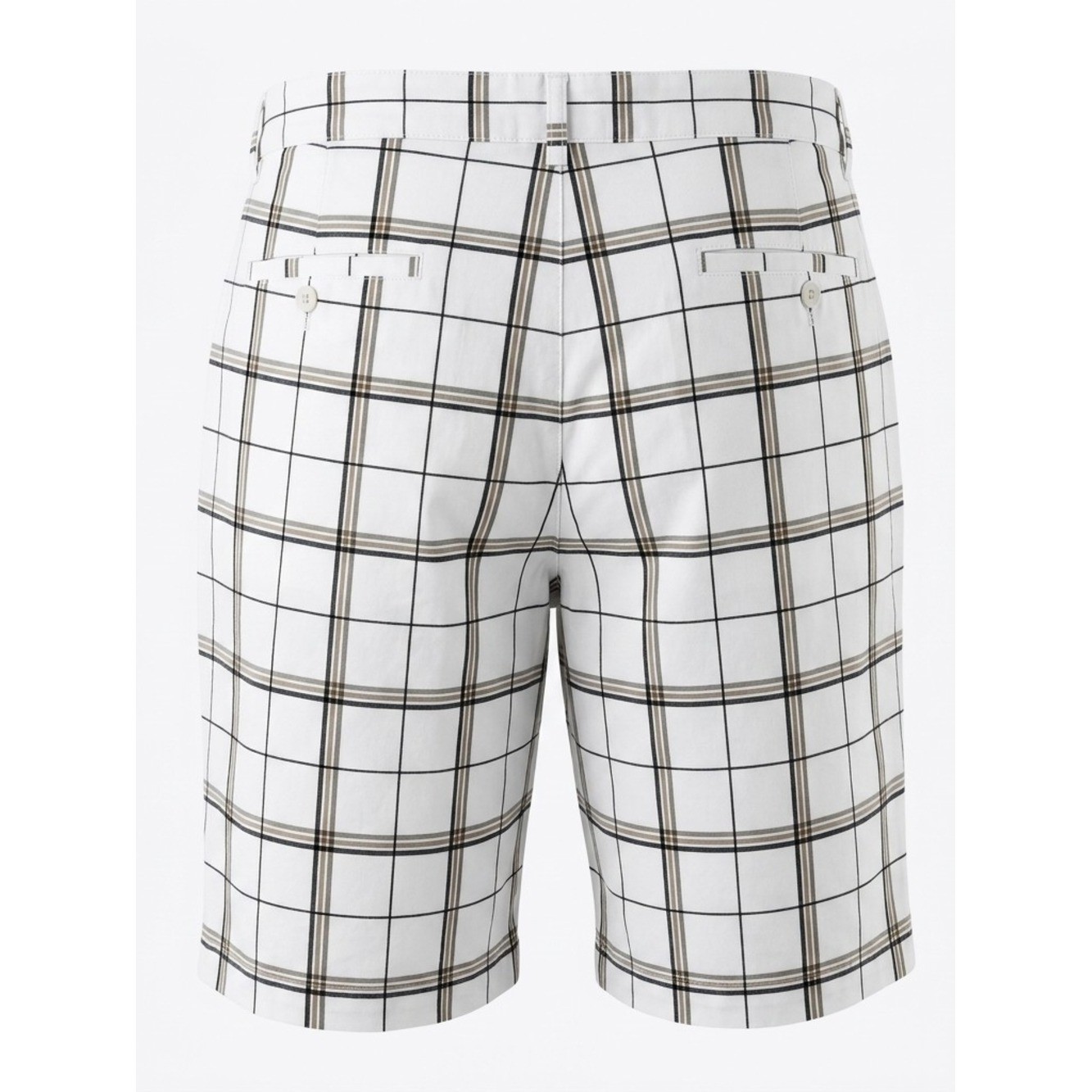 Covington Men’s Plaid Flat Front Shorts White Black Khaki Size 42