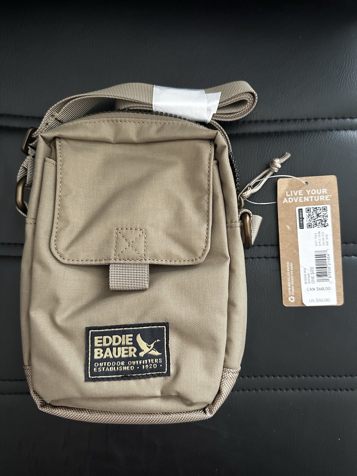 NEW w/ Tags Eddie Bauer Crossbody Purse Khaki Color FREE SHIPPING!