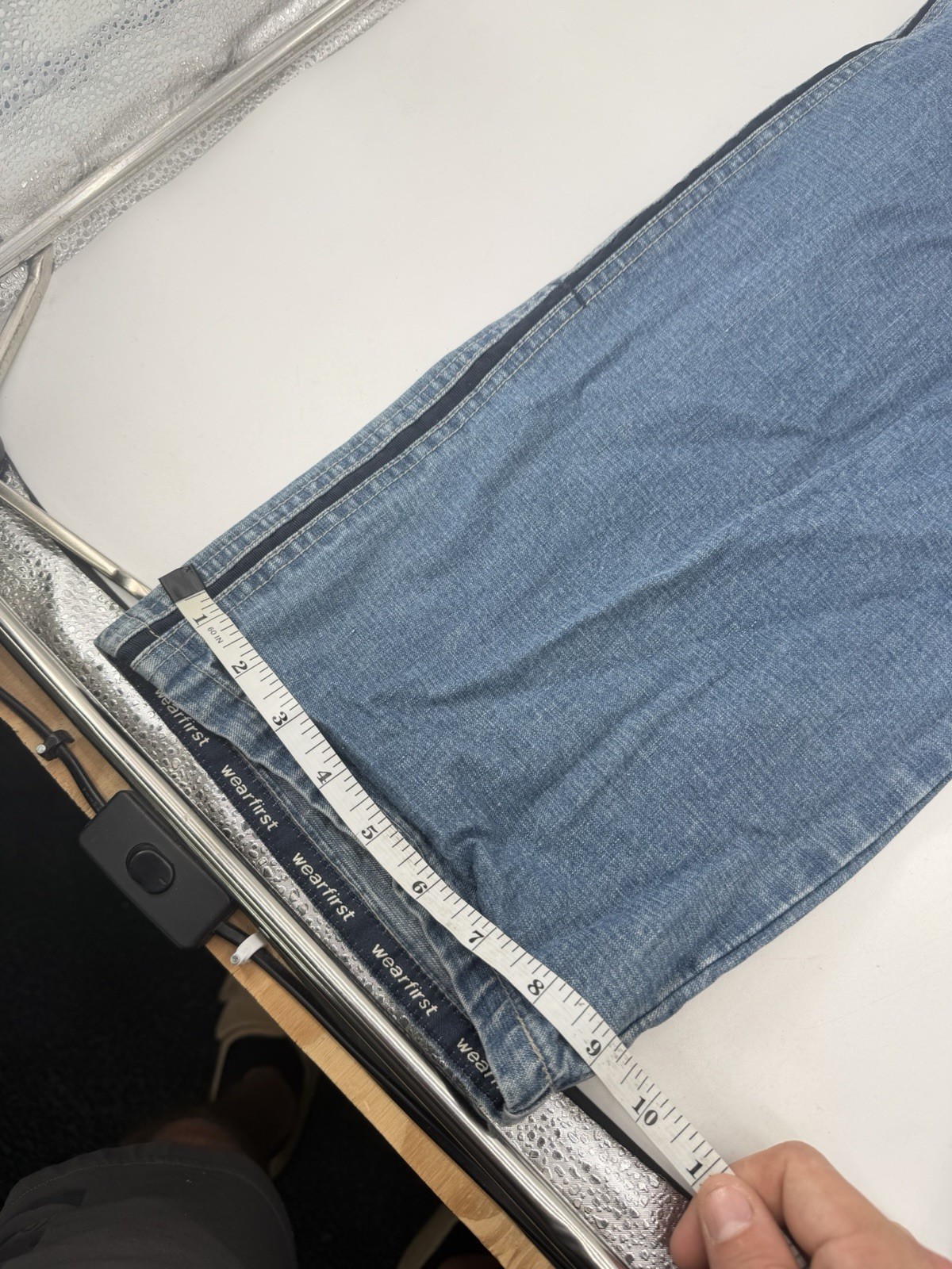 Vintage 2000s Y2K Wear First Baggy Wide Skater Jeans STRIPED SIDES Size 32×29
