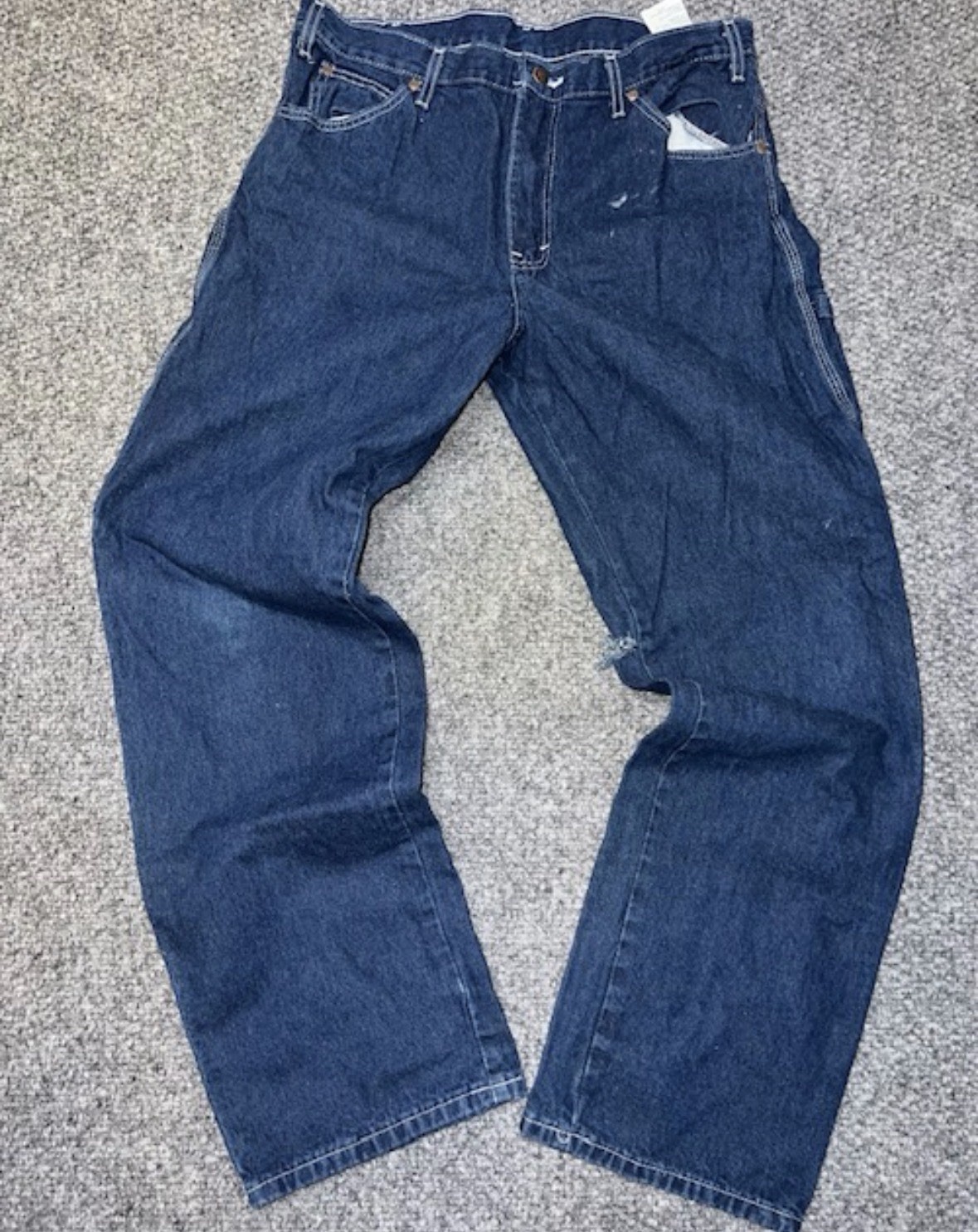 Dickies Men’s Blue Cotton Work Pants 34×30 Utility Pockets Construction