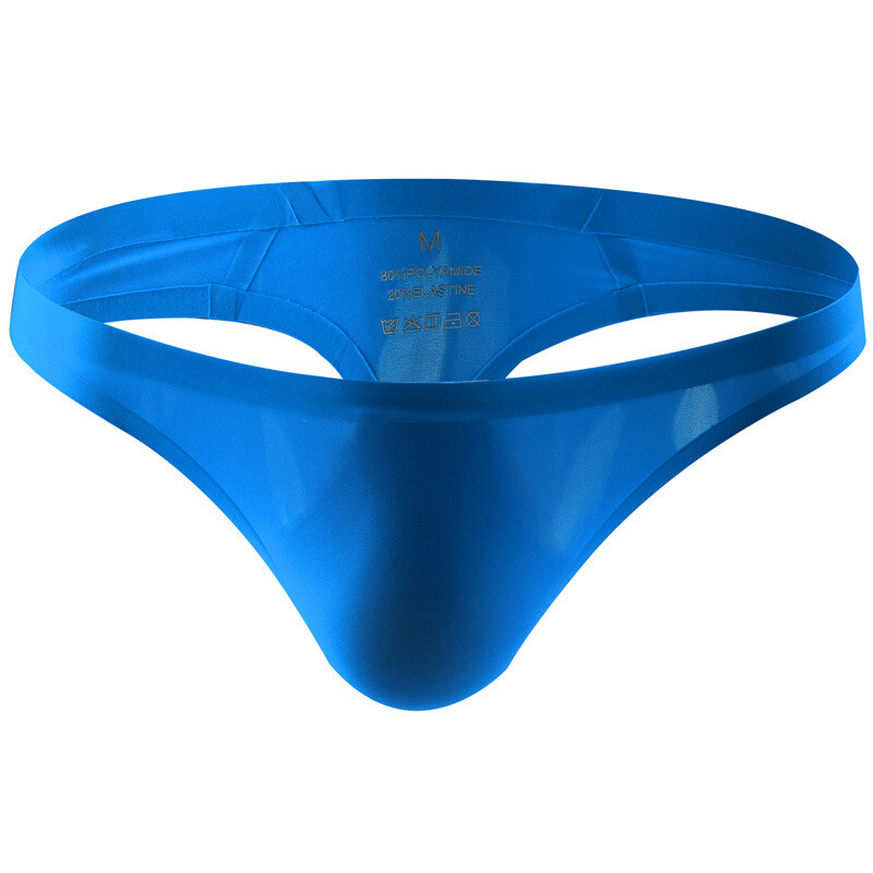 Ultra-thin Seamless Thong Men G Strings Briefs Pouch Ice Silk Underwear T-back