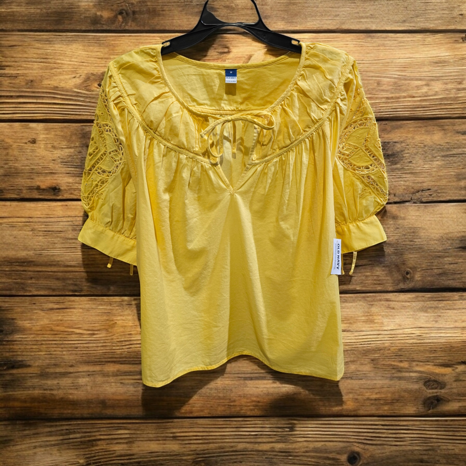 Old Navy Women’s 3/4 Yellow Blouse, Medium