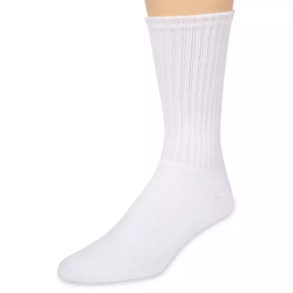 Wholesale Bulk Lot Men Solid White Sports Socks Casual Cotton Size 9-11 10-13