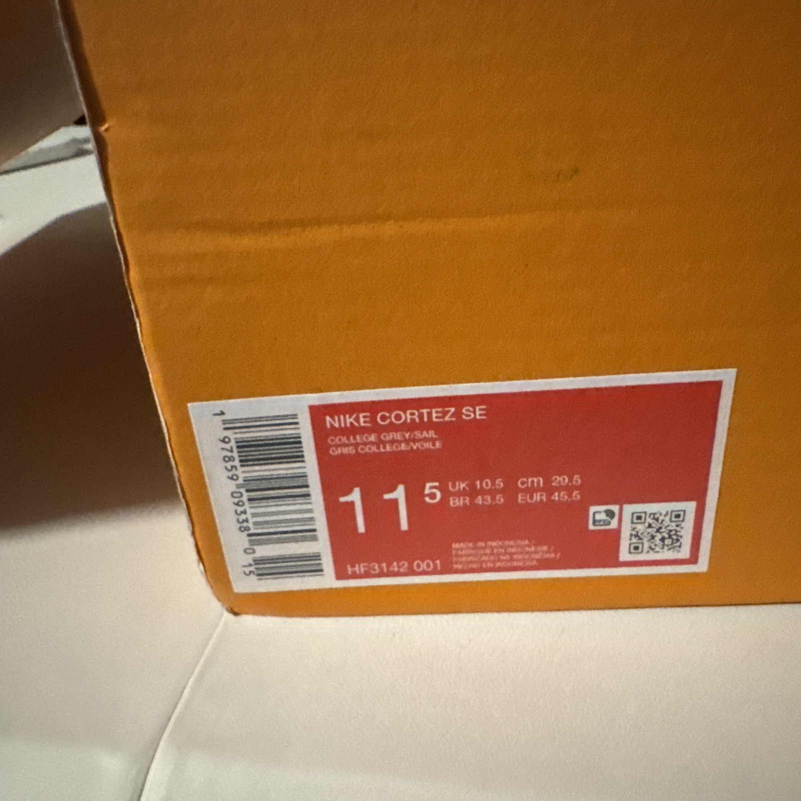Nike Cortez SE College Gray Sail HF3142-001 Men’s Sz 11.5