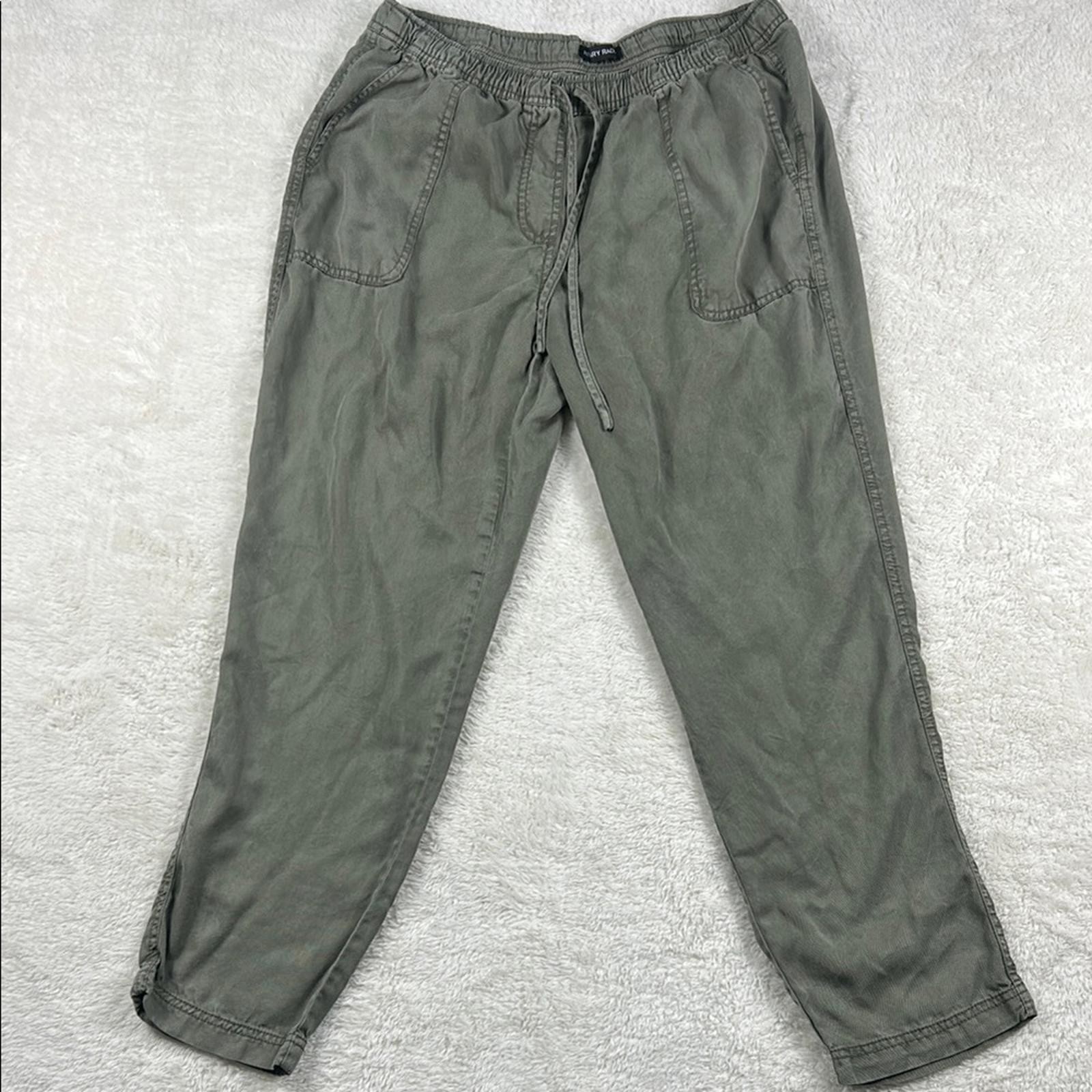 Hilary Radley Women’s Olive Green Drawstring Pants Lightweight Pull On Trousers