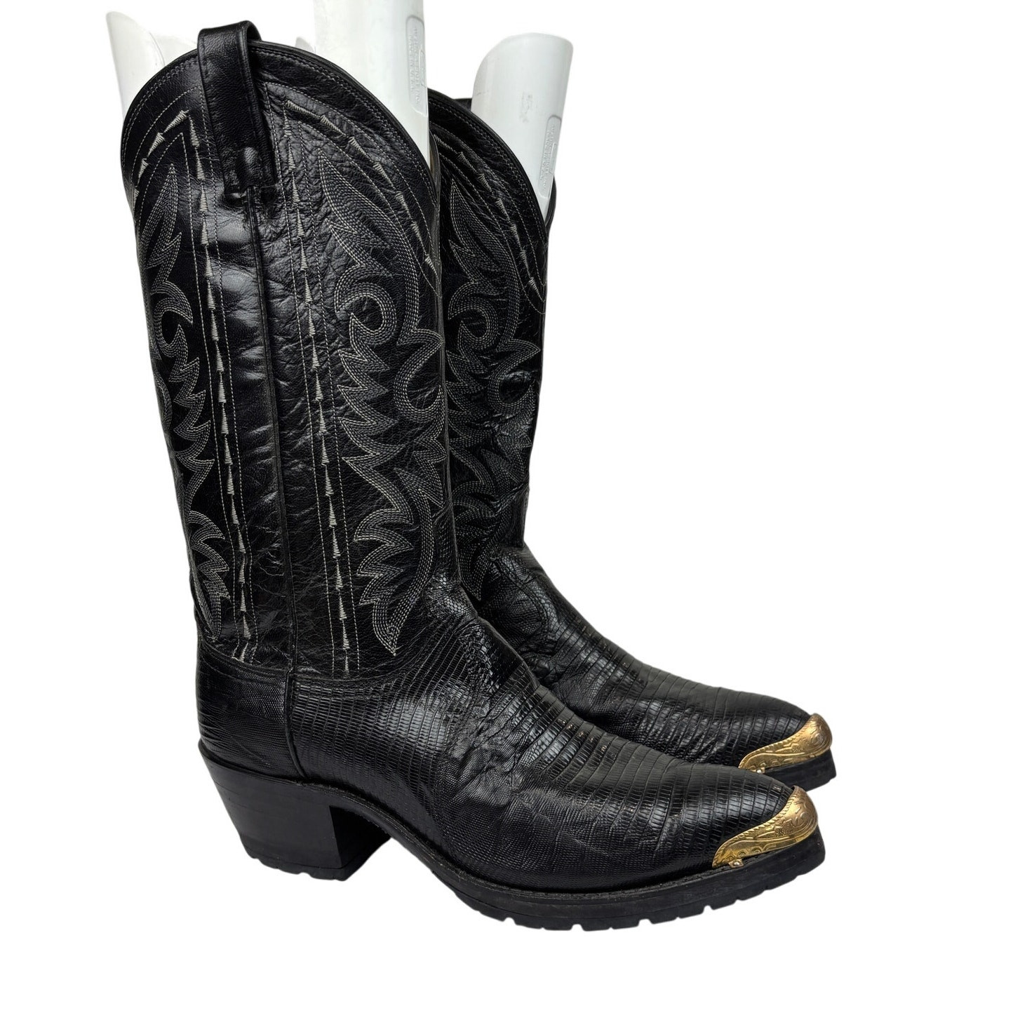 Dan Post Exotic Teju Lizard Western Cowboy Boots Black Men’s 7 EW