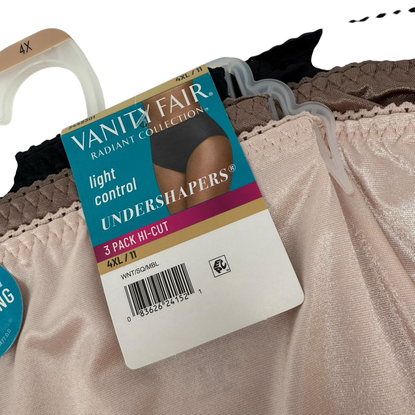 Vanity Fair Womens 4XL (11) Hi-Cut Light Control Silky Nylon Briefs Panties New