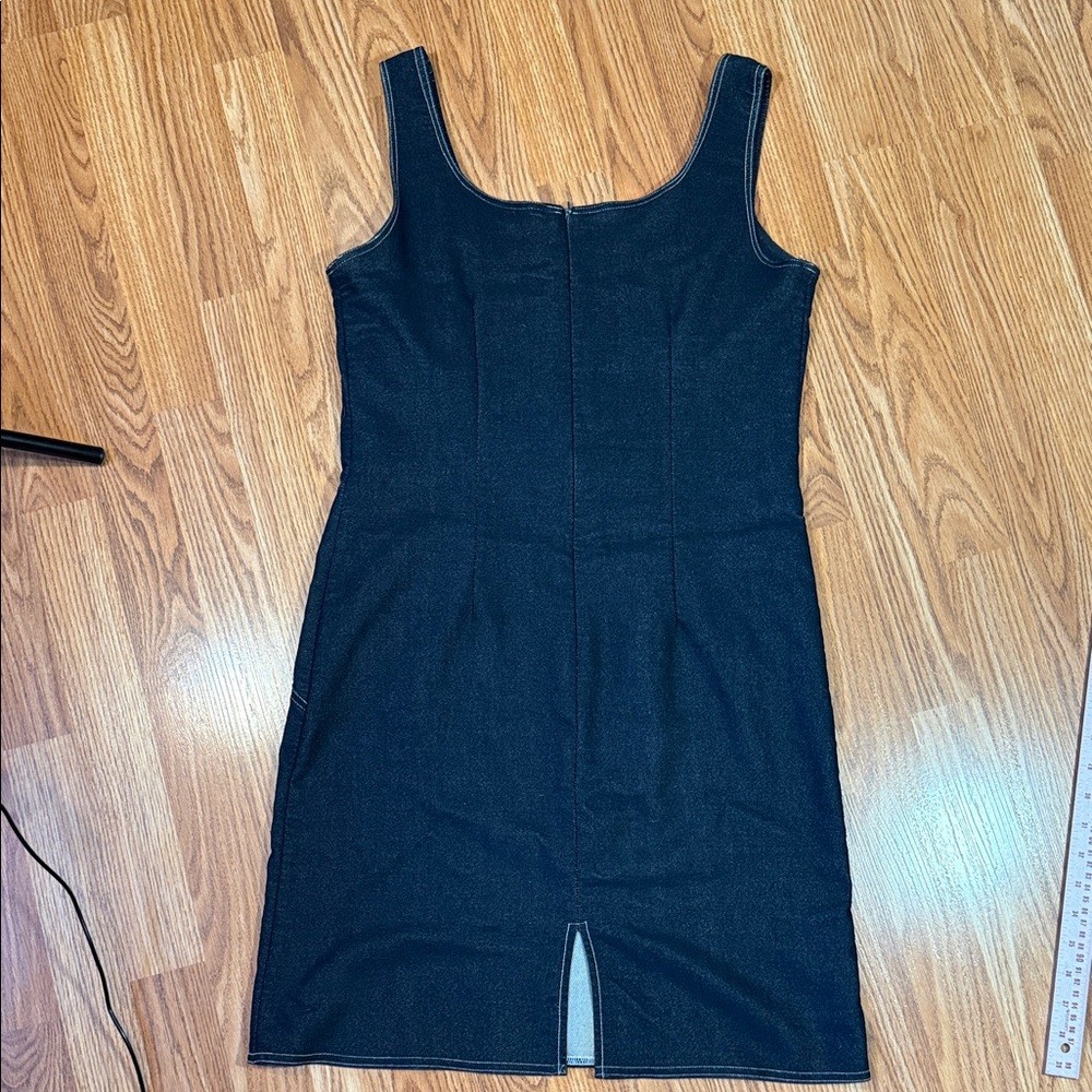 Bali Dark Blue Stretch Denim Sleeveless Shift Dress – Size L