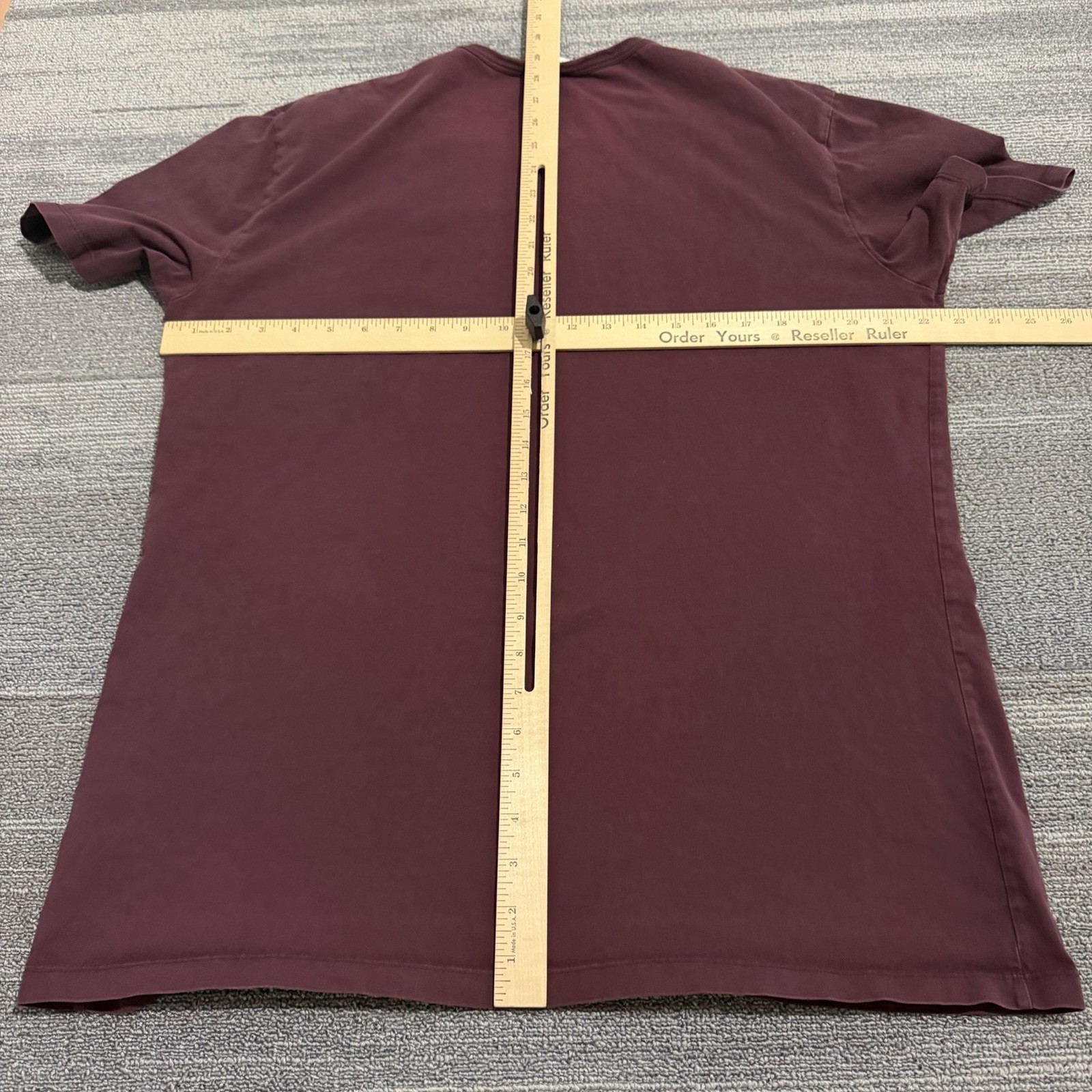 Asket Shirt Mens Extra Large Long Burgundy Organic Cotton Crewneck The T Shirt*