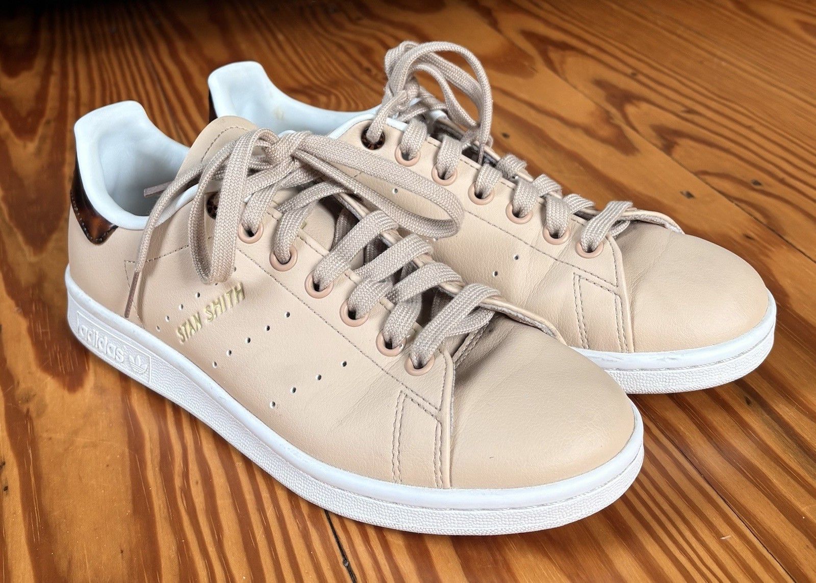 Women’s Adidas Stan Smith Pale Nude Tortoise Shell Shoes sz US 6.5 EU 38 GY5910