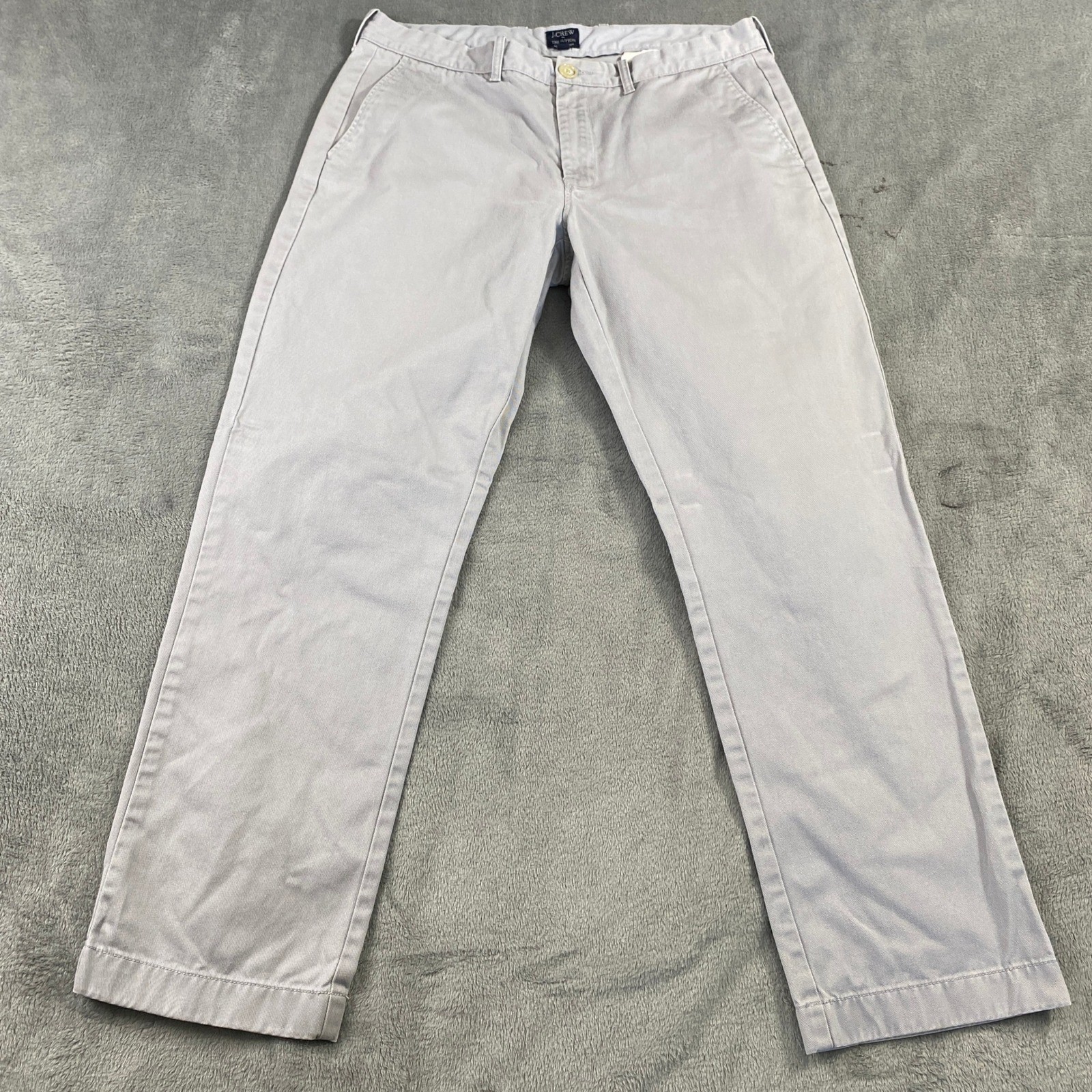 J.Crew Chino Mens 34×30 Light Grey The Sutton Slim Straight Cotton Pants Preppy