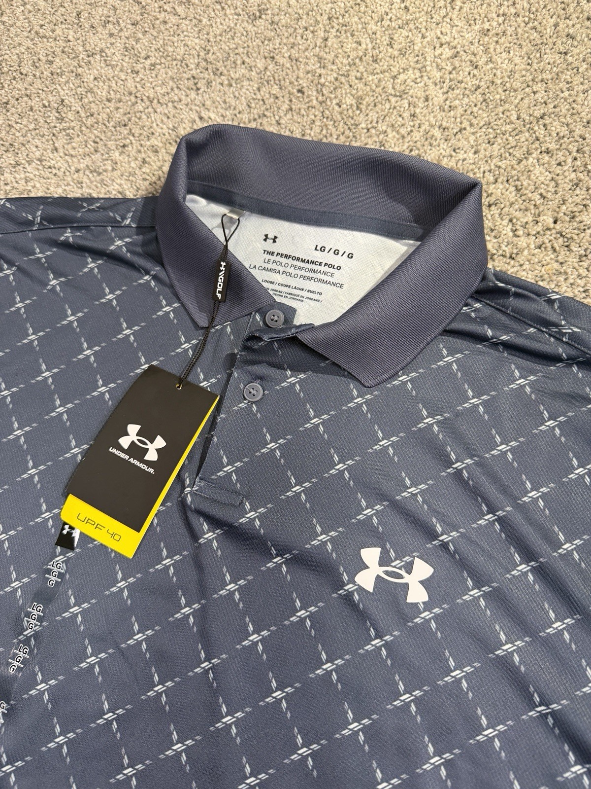 Under Armour The Playoff Polo Shirt Mens Size Large NWT Navy Blue Golf