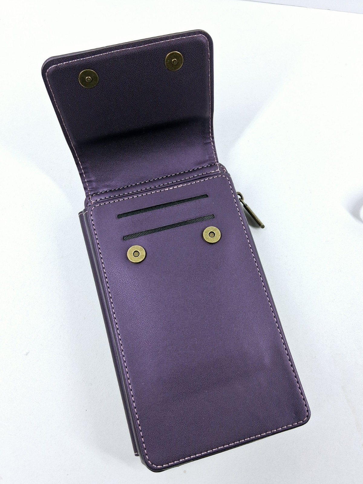 CaseMe Multi Functional Crossbody Phone Case Bag Card Holder Wallet Purse Purple
