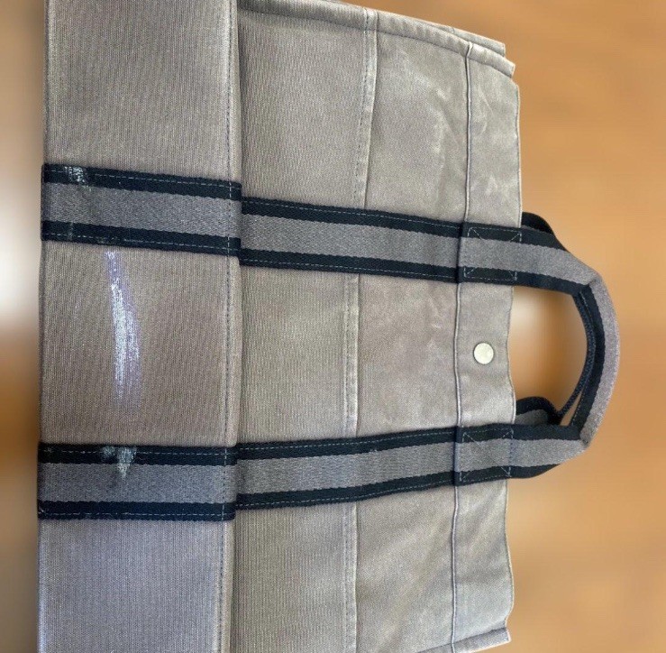 Hermes Vintage Fourre Tout MM TOTE Bag.canvas gray from JAPAN.