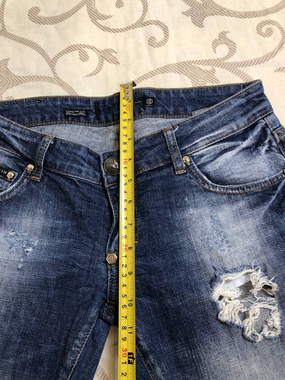 Philipp Plein Jeans 29 Straight Cut Distressed Ripped