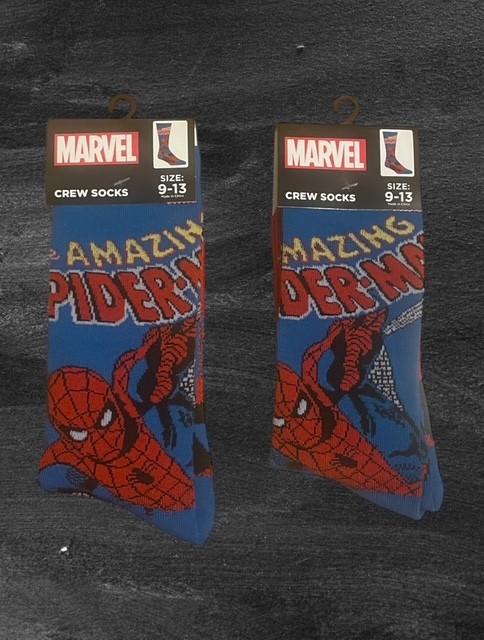 Marvel Amazing Spider-Man Retro Cartoon Character Socks 2-Pairs