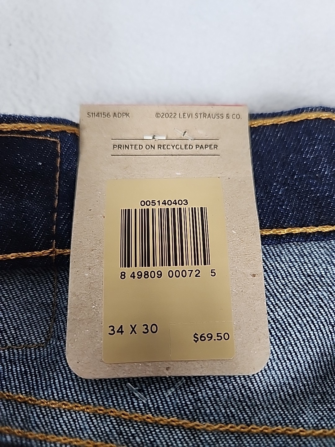 Levi’s 514 Regular Fit Zip Fly Straight Leg Denim Jeans 34X30 Men’s Dark Blue