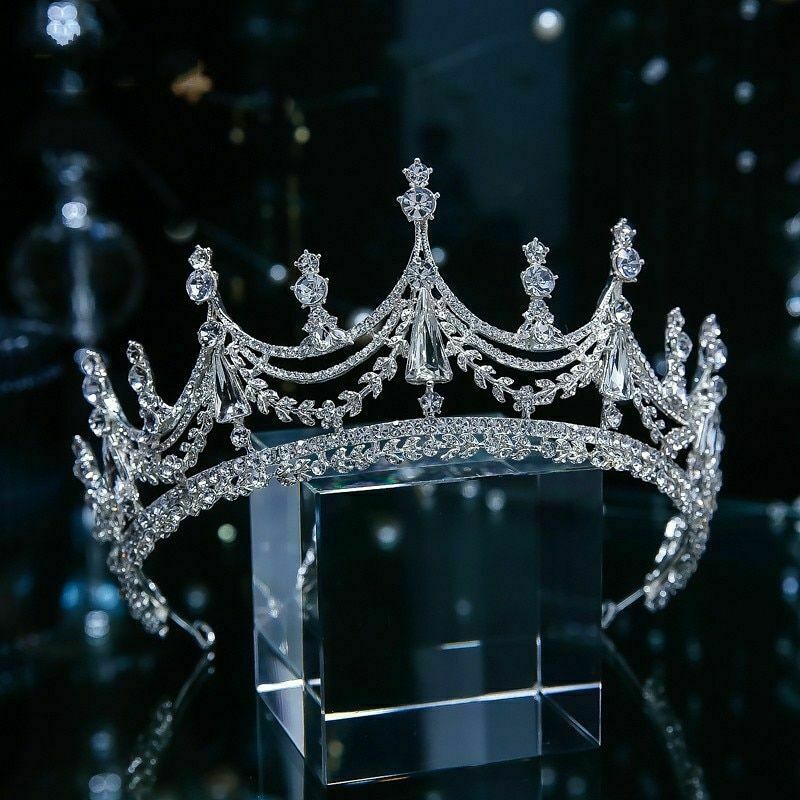 7cm Tall Large Full Crystal Tiara Crown Wedding Bridal Queen Princess Prom