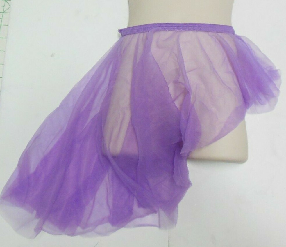 DANCE CHIFFON ASYMMETRICAL BALLET SKIRT MANY COLORS 1 layer ruffled girls/lady