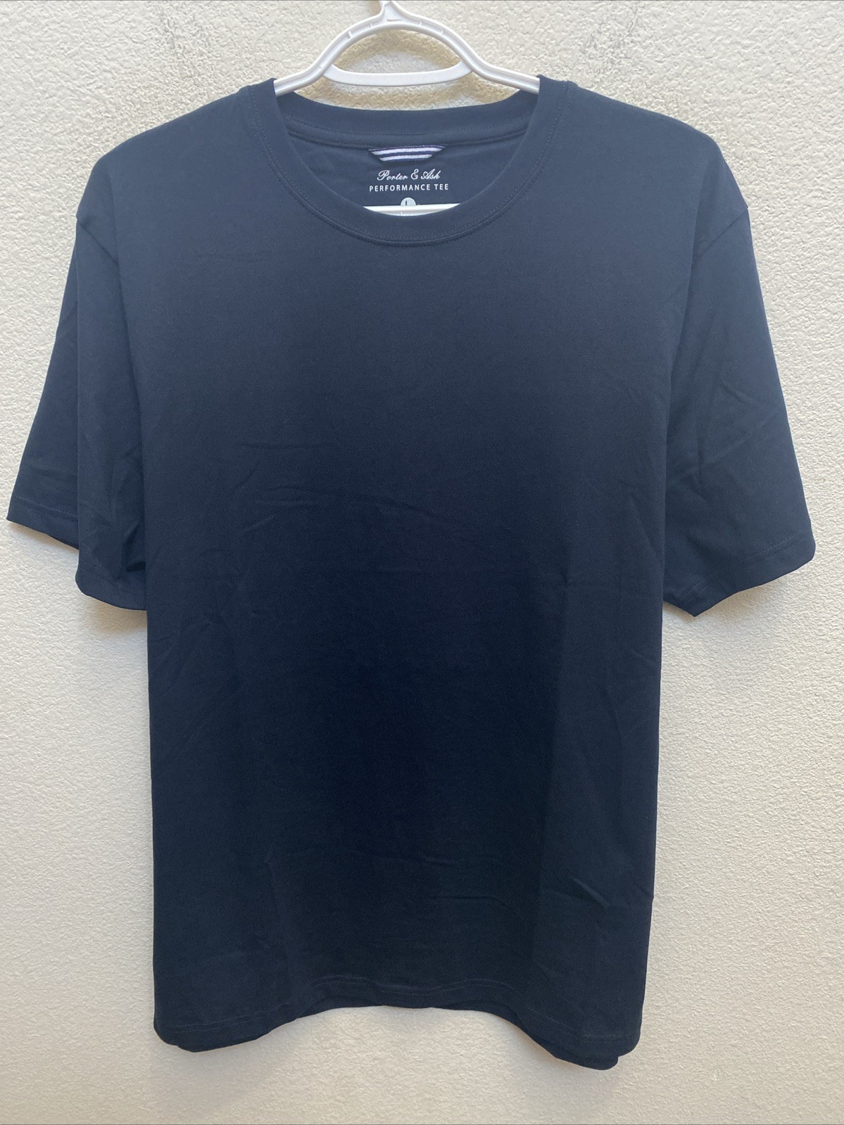 NEW Porter & Ash Men’s Large Dark Navy Blue Performance Tee Crew Neck T-Shirt