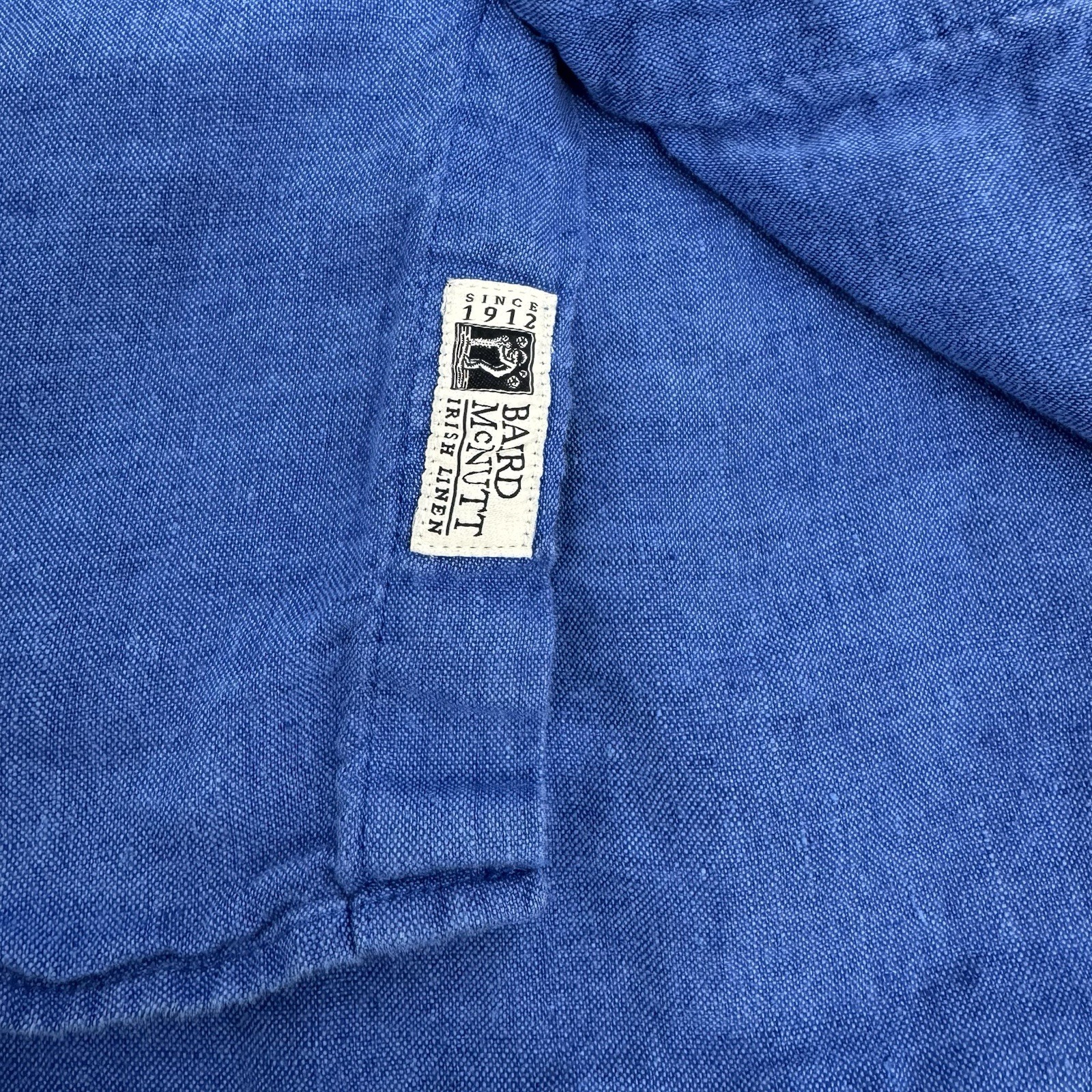 Baird McNutt J Crew Irish Linen Shirt Mens M Classic Fit Blue Lightweight BE546