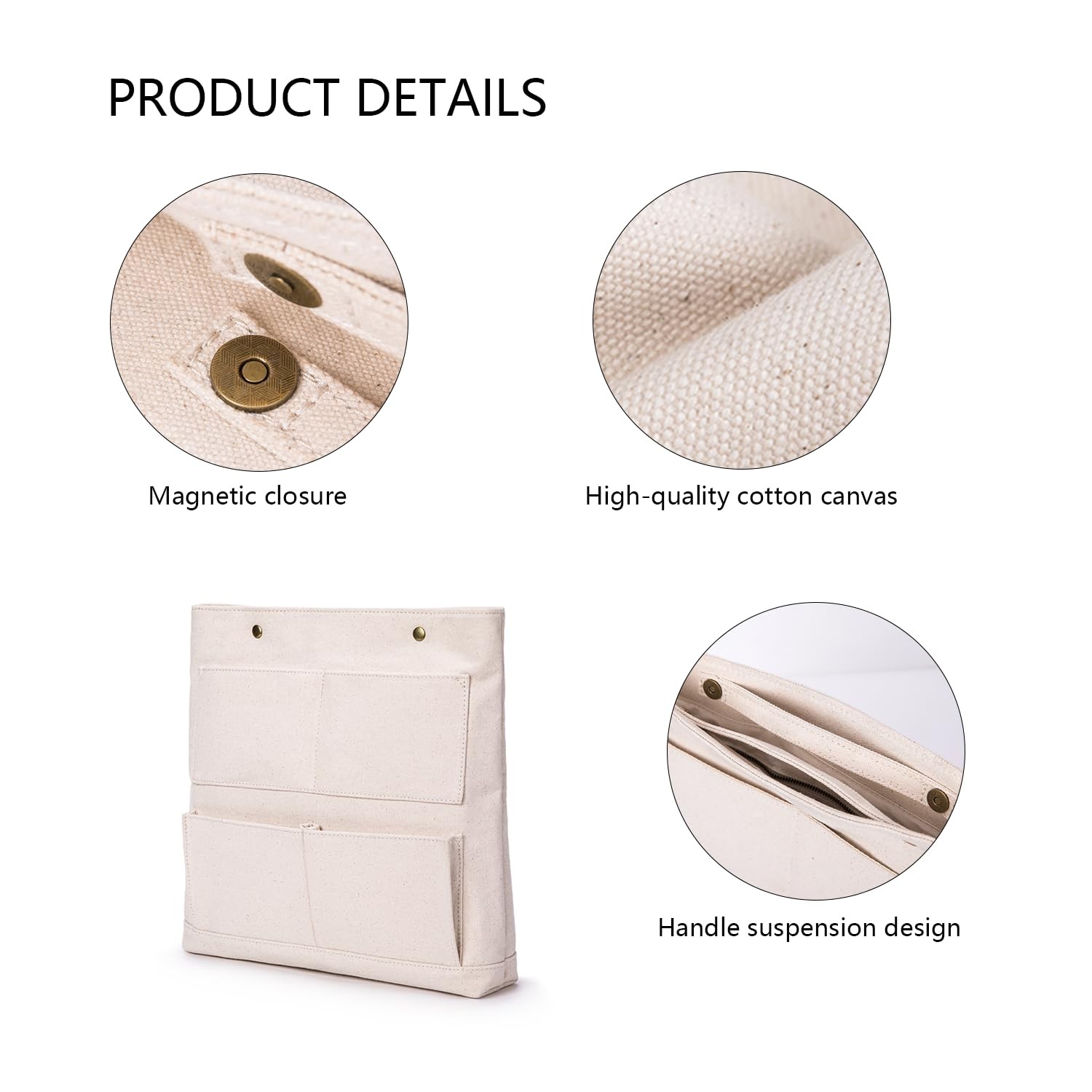 YONBEN Cosmetic Bag Handbag Insert Canvas Purse Organizer Organizer Insert Co…