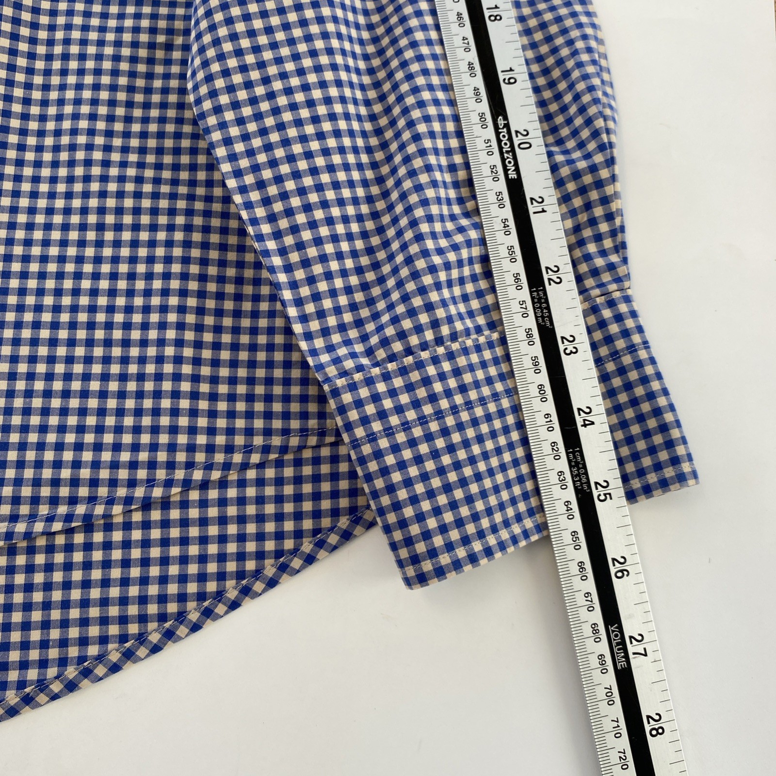 GANT Shirt Mens Large Blue Check Long Sleeve The Broadcloth Gingham Logo Cotton