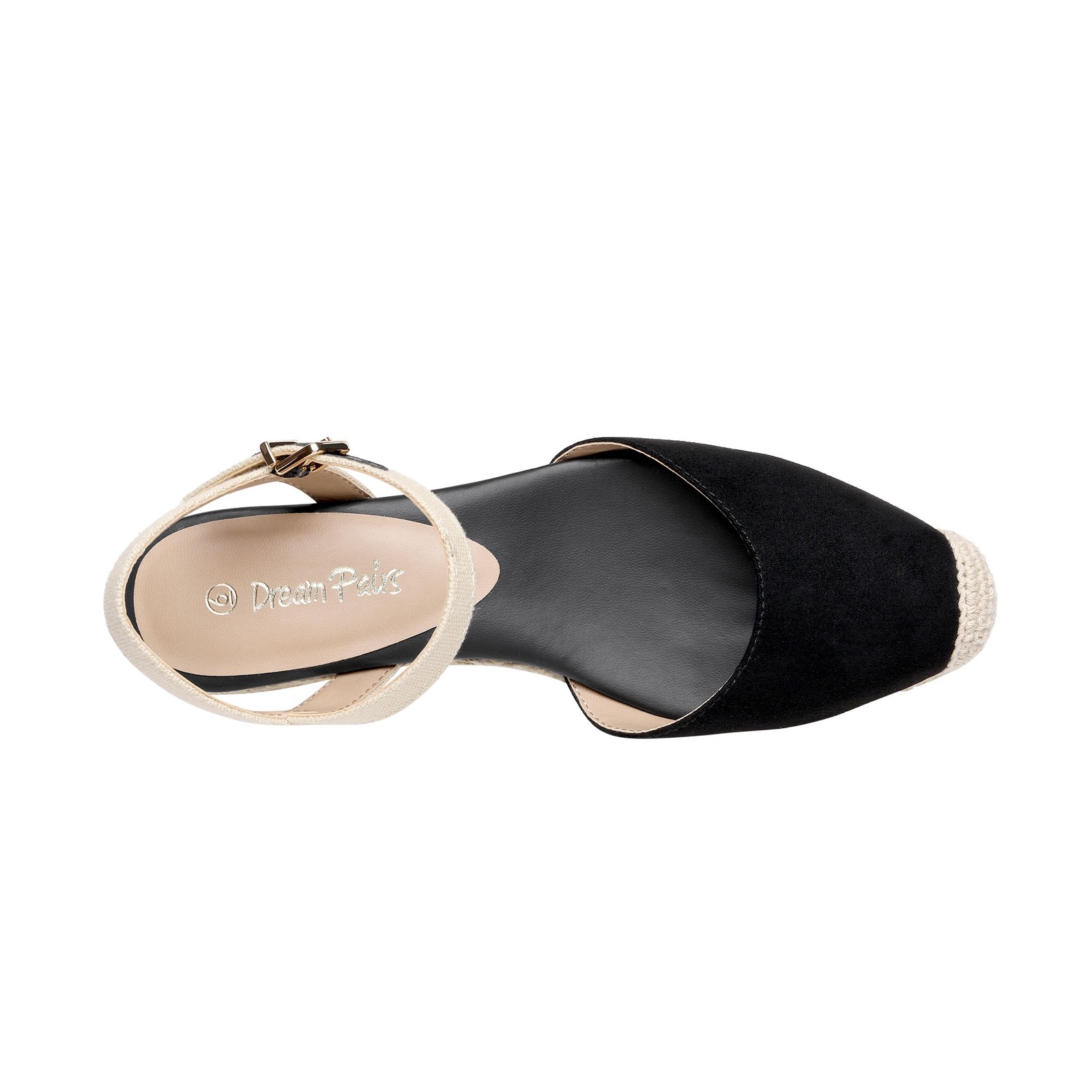 Women Espadrilles Wedge Sandals Close Toe Ankle Strap Dress Shoes