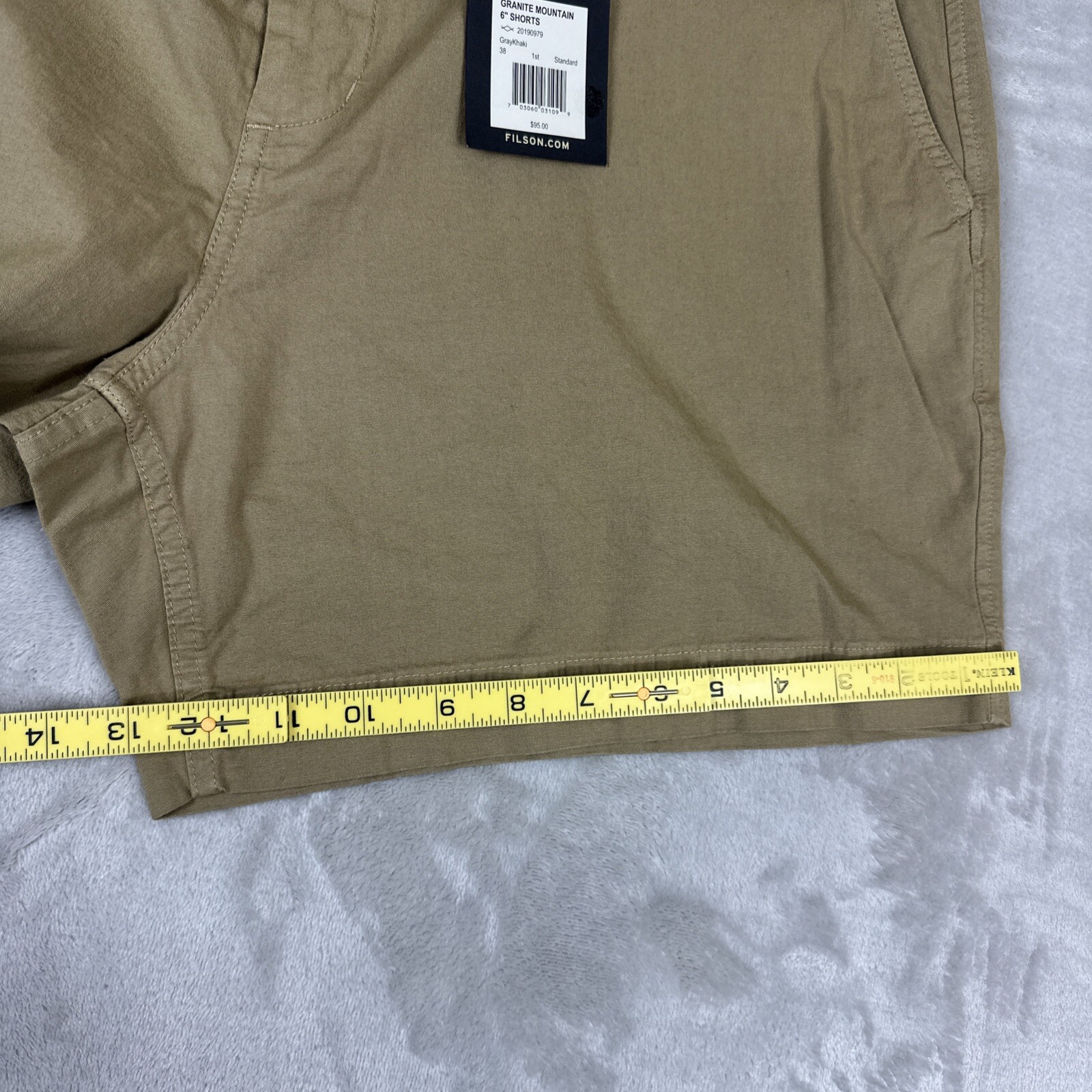 Filson Granite Mountain 6″ Shorts Men’s Size 38 20190979 Gray Khaki Beige