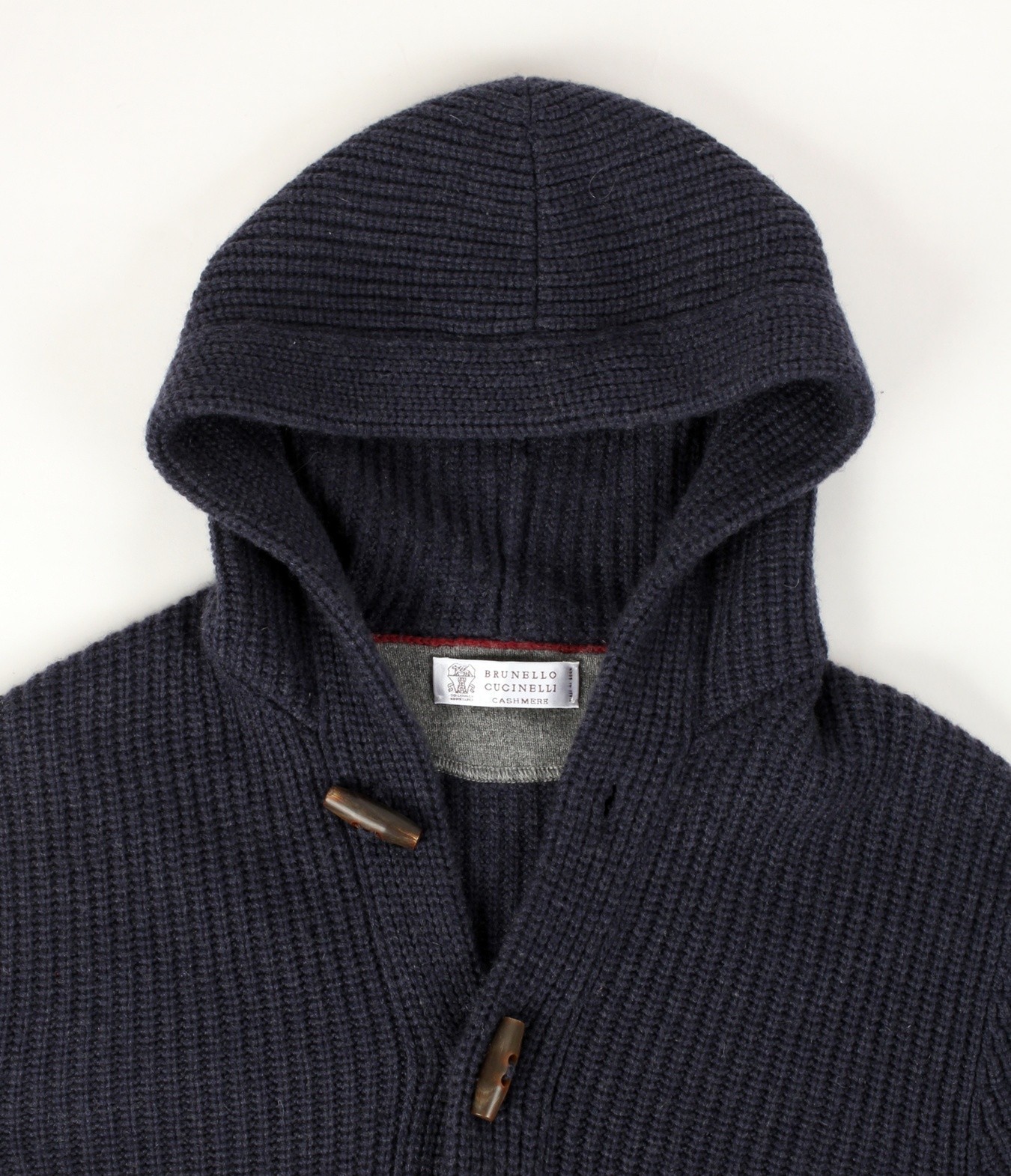 Brunello Cucinelli Cashmere Hooded Toggle Sweater – 52 M/L – Blue – $3495 Retail