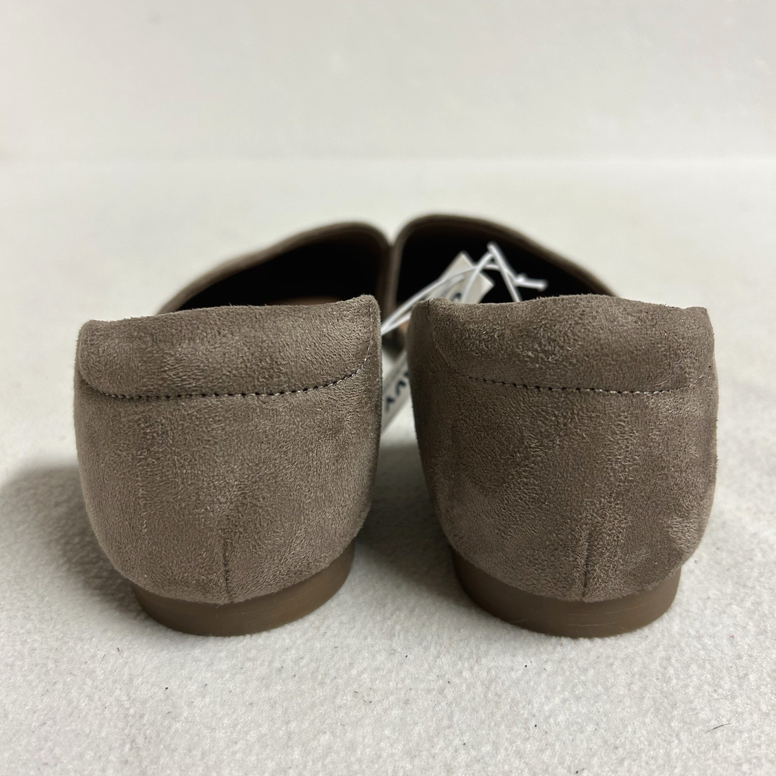 Old Navy D’Orsay Flats Women size 8 Taupe Faux Sueded Upper Slip On NWT no box