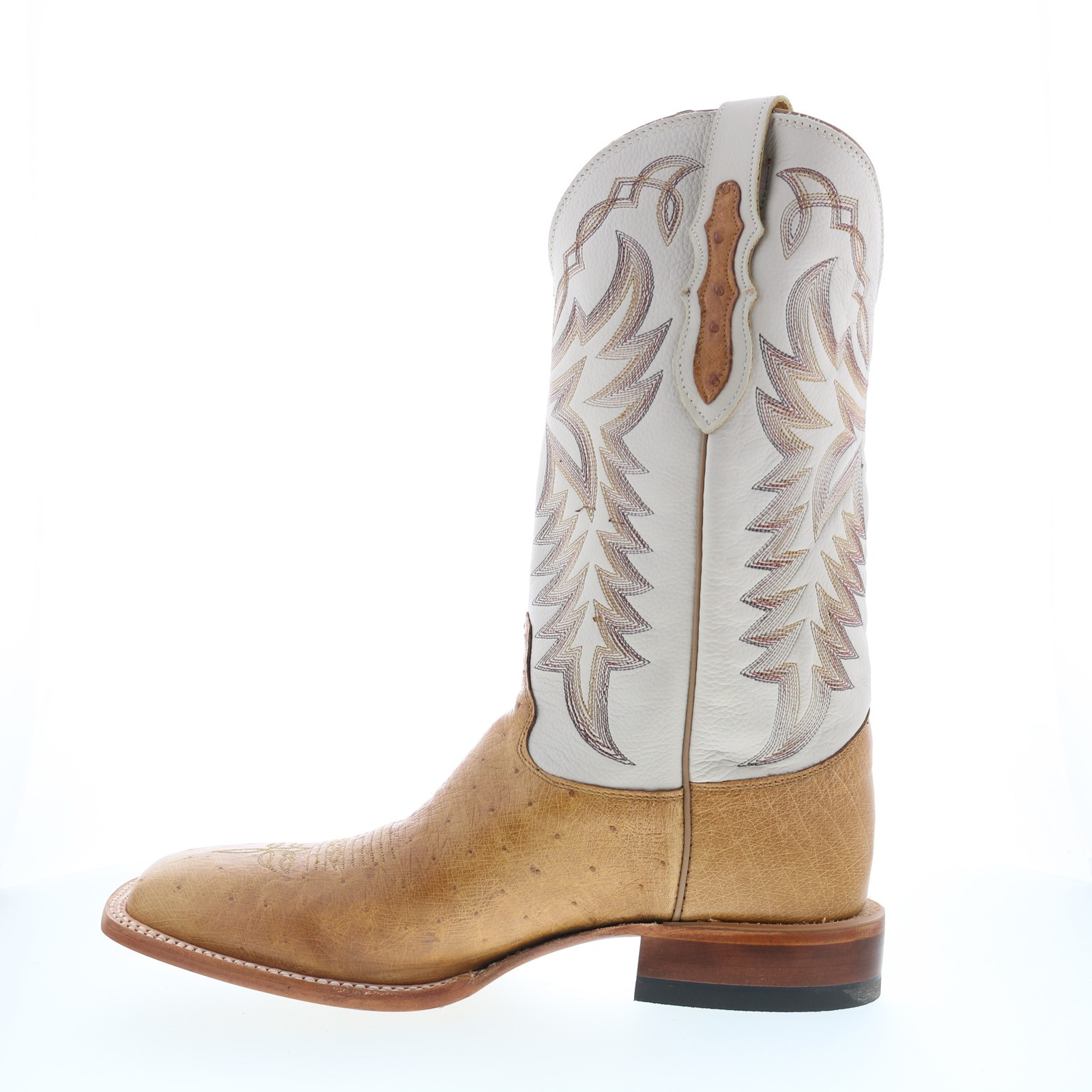Justin Boots Pascoe Smooth Ostrich Made In USA Mens Brown Western Boots