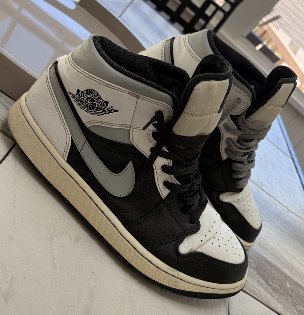Jordan Air Jordan 1 Mid Smoke Grey Black & White Size 12 U.S. Eur 46 Read Desc.