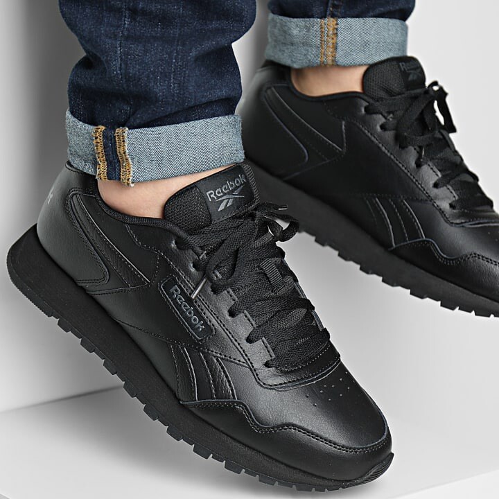 Reebok Classic Glide Men’s Sneaker Running Shoe All Black Athletic #322 #028