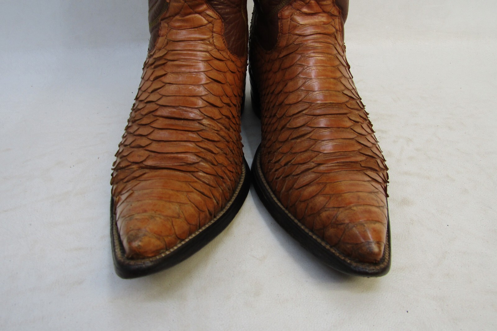 Goss Mens Size 6 D Brown Leather Snake Skin Western Cowboy Boots