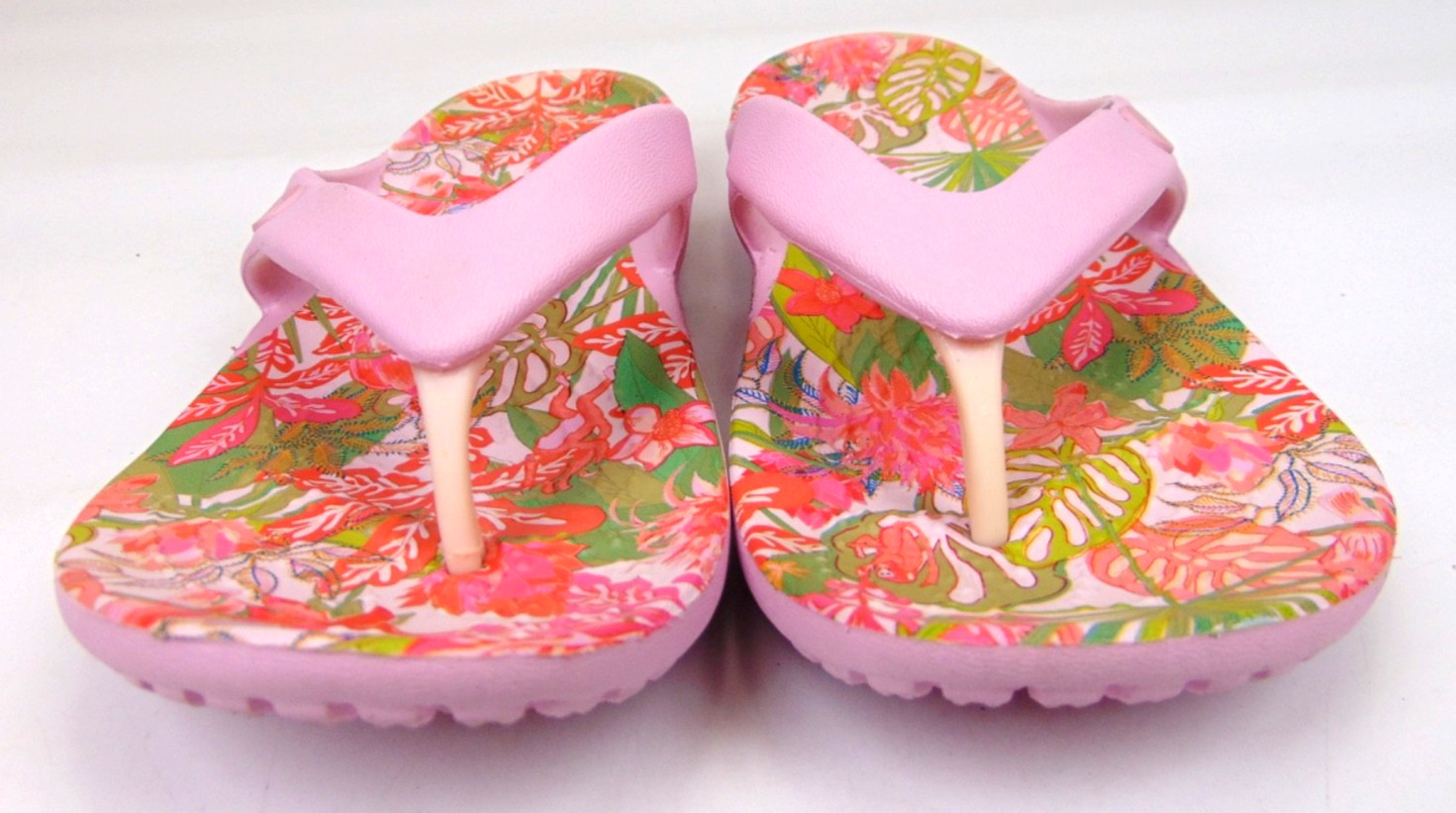 Crocs KADEE II Flip Flops Thong Sandals Women’s Size 4.0 M, Pink Floral Multico