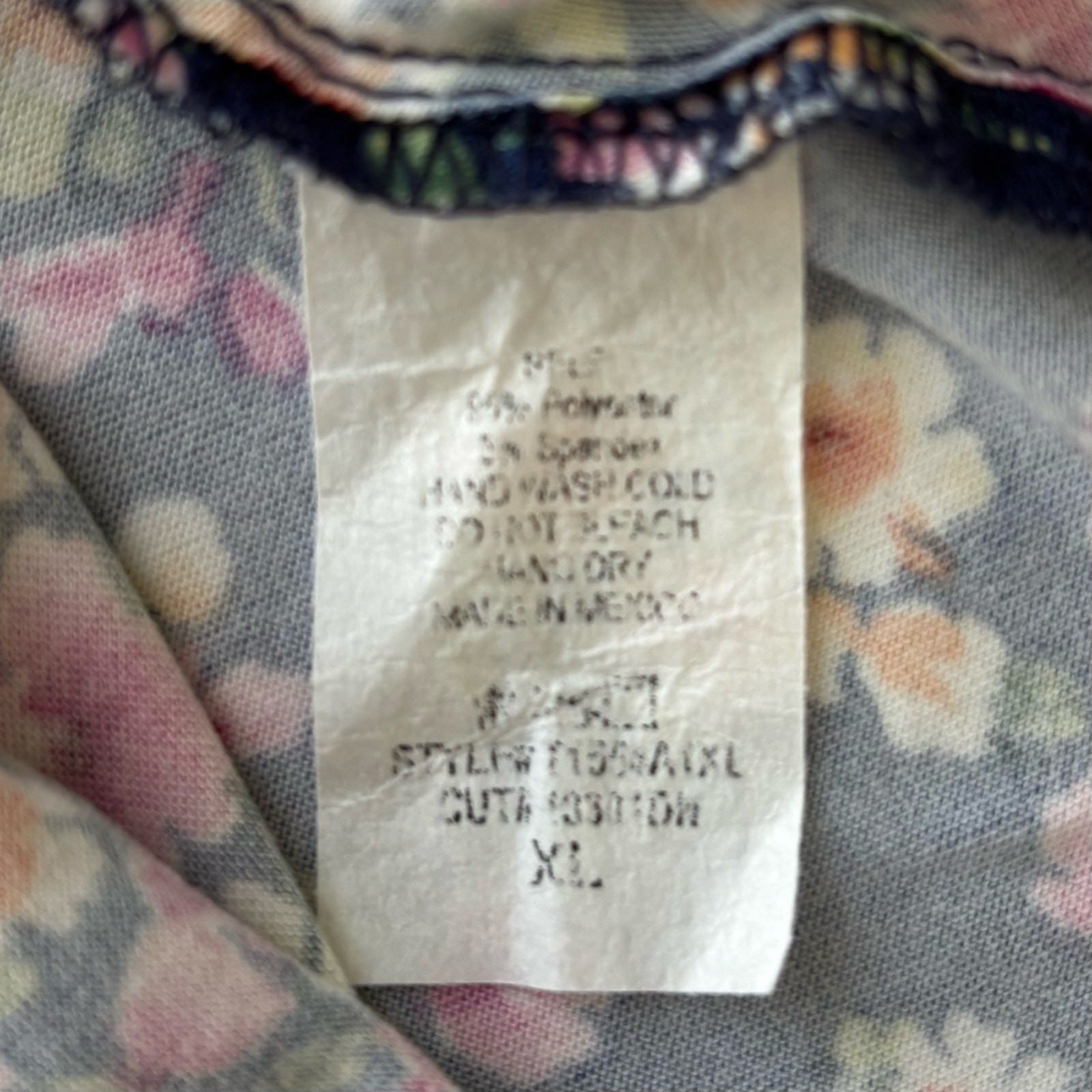 White Birch Navy Blue and Floral Tank Top Size XL