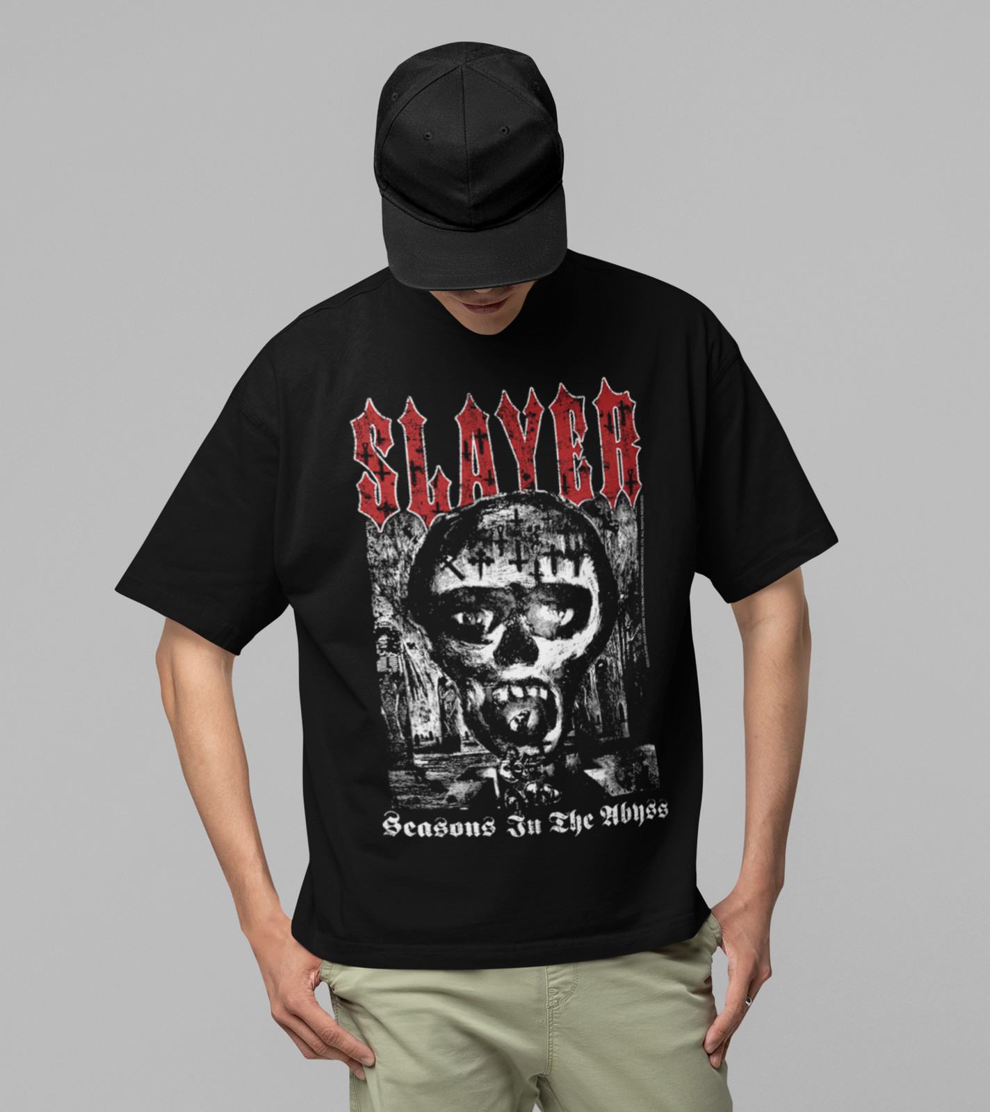 Stakes Slayer Seasons in the Abyss Jumbo Print T-shirt T-Shirt Black New