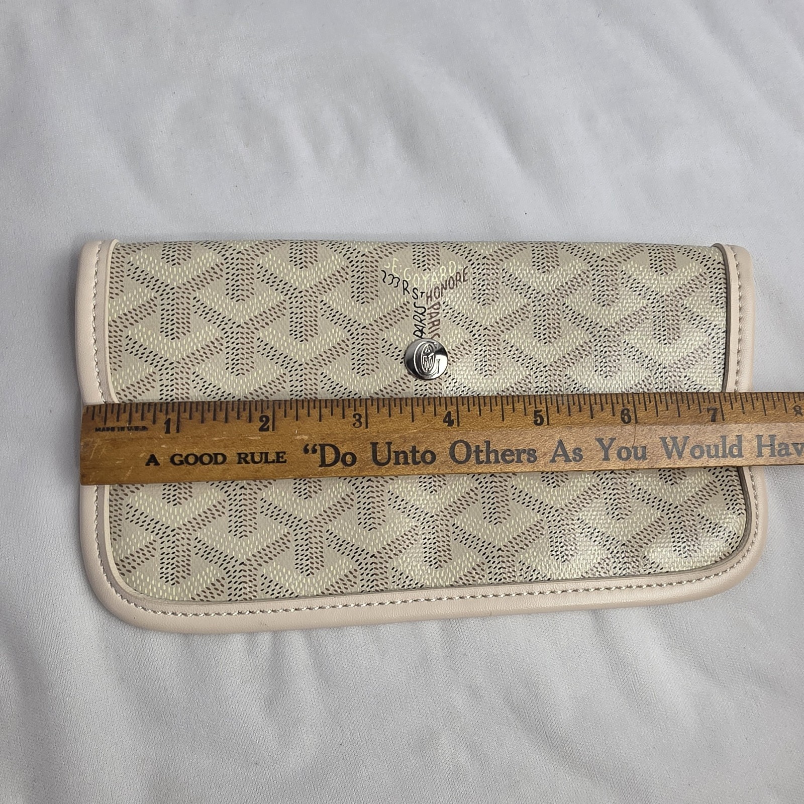 Goyard Goyardine Herringbone PVC Leather Pouch Bag Wallet 7.75″ Pre-Owned