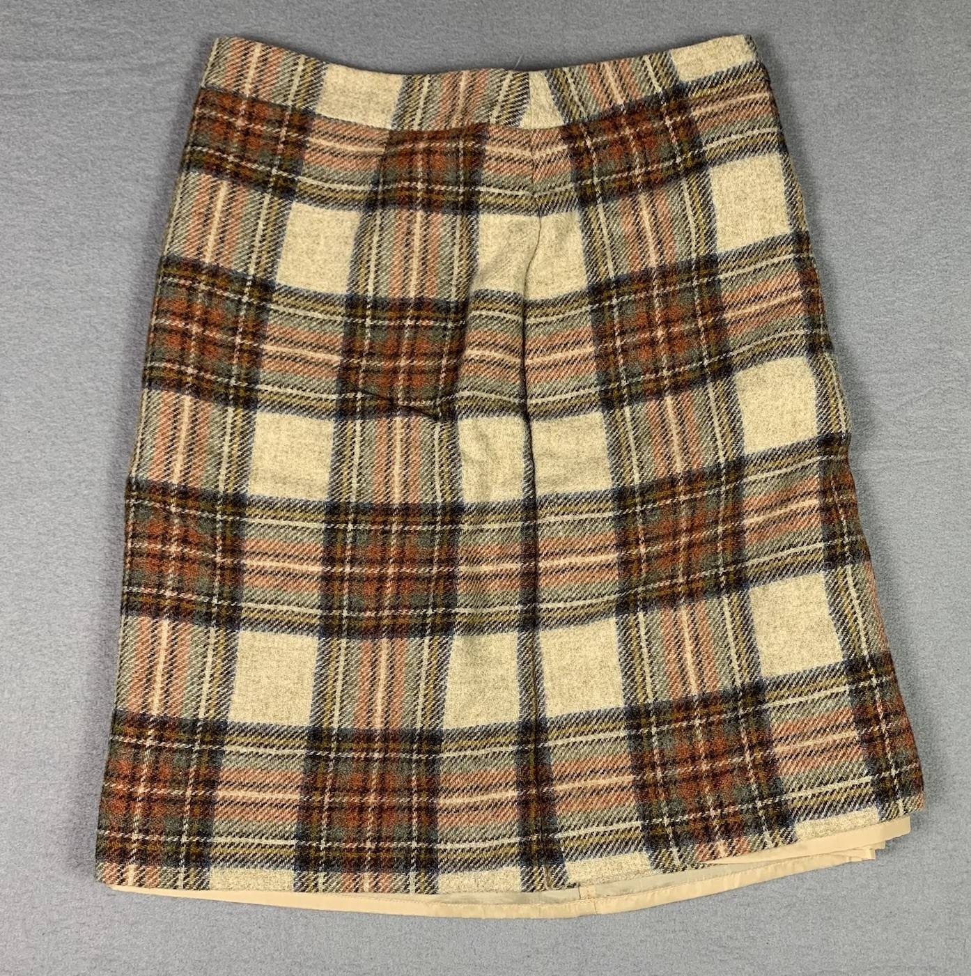 Womens Brown Check Wrap Front Boden British Tweed by Moon 100% Wool US 8L