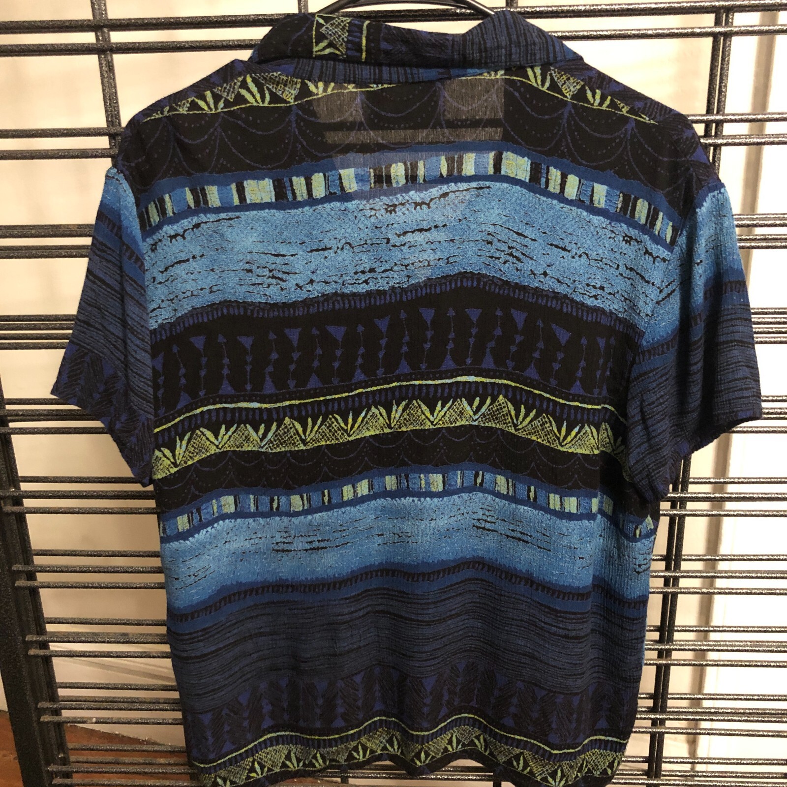 vtg 90s California Krush Button Rayon Shirt Sz S Boho Beach Tropical USA